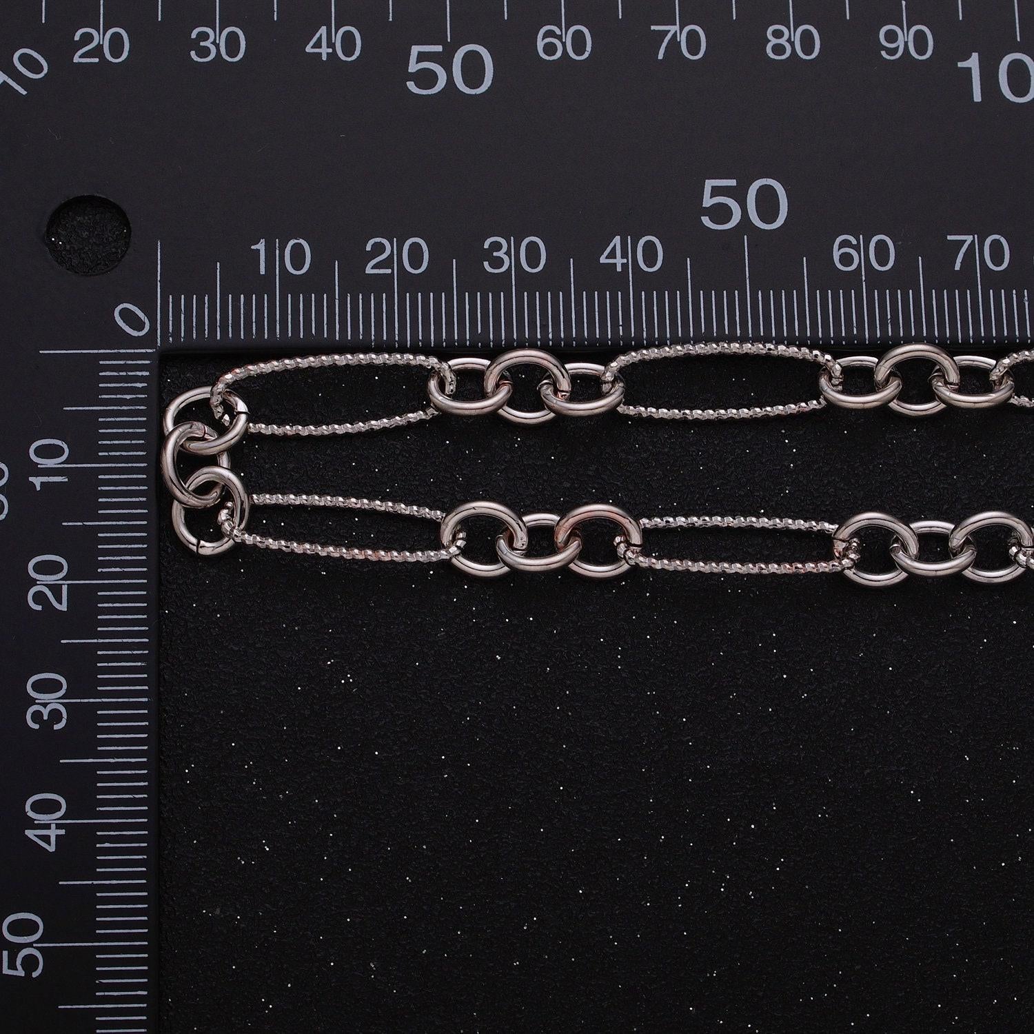 Gold oval cable stadium paperclip chain by yard, link cable rolo elongate chain wholesale bulk roll chain for jewelry making roll-1215