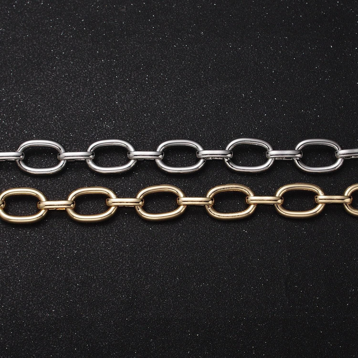 Chunky gold cable chain link unfinished chain by yard for statement layer necklace chain streetwear essentials roll-1207