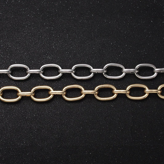 Chunky gold cable chain link unfinished chain by yard for statement layer necklace chain streetwear essentials roll-1207
