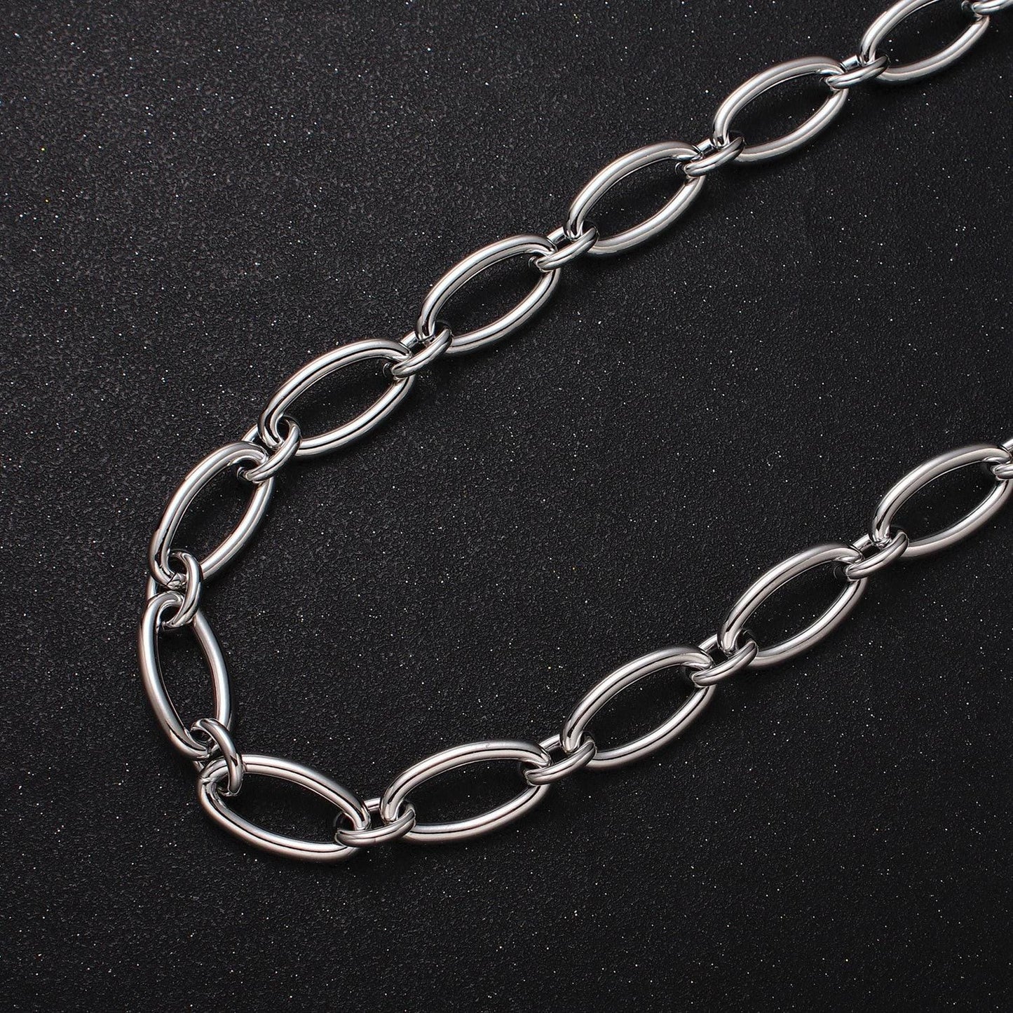 24k gold filled 12.3mm oval cable unfinished statement chain jewelry making component by yard in gold & silver | roll-1101 roll-1204