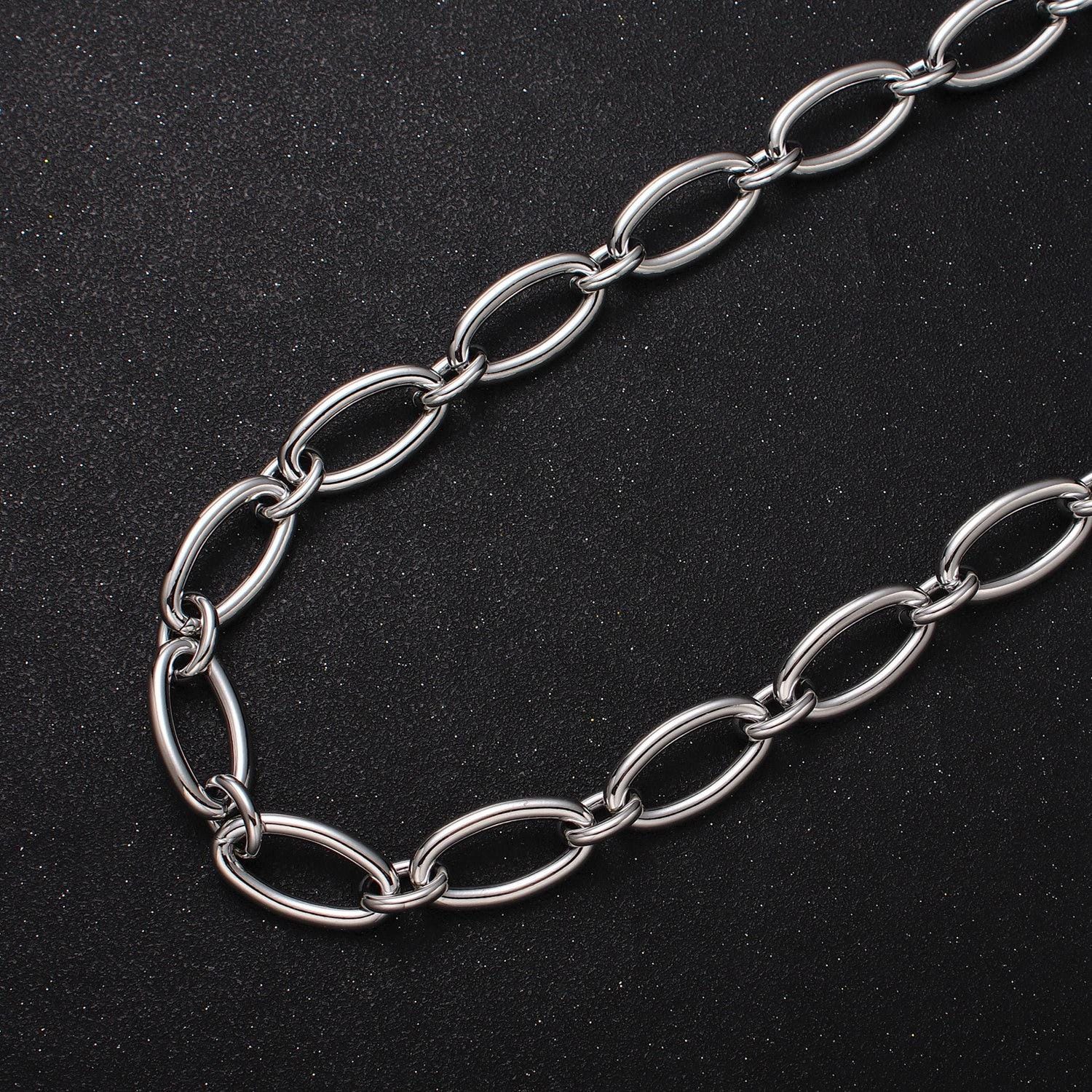 24k gold filled 12.3mm oval cable unfinished statement chain jewelry making component by yard in gold & silver | roll-1101 roll-1204