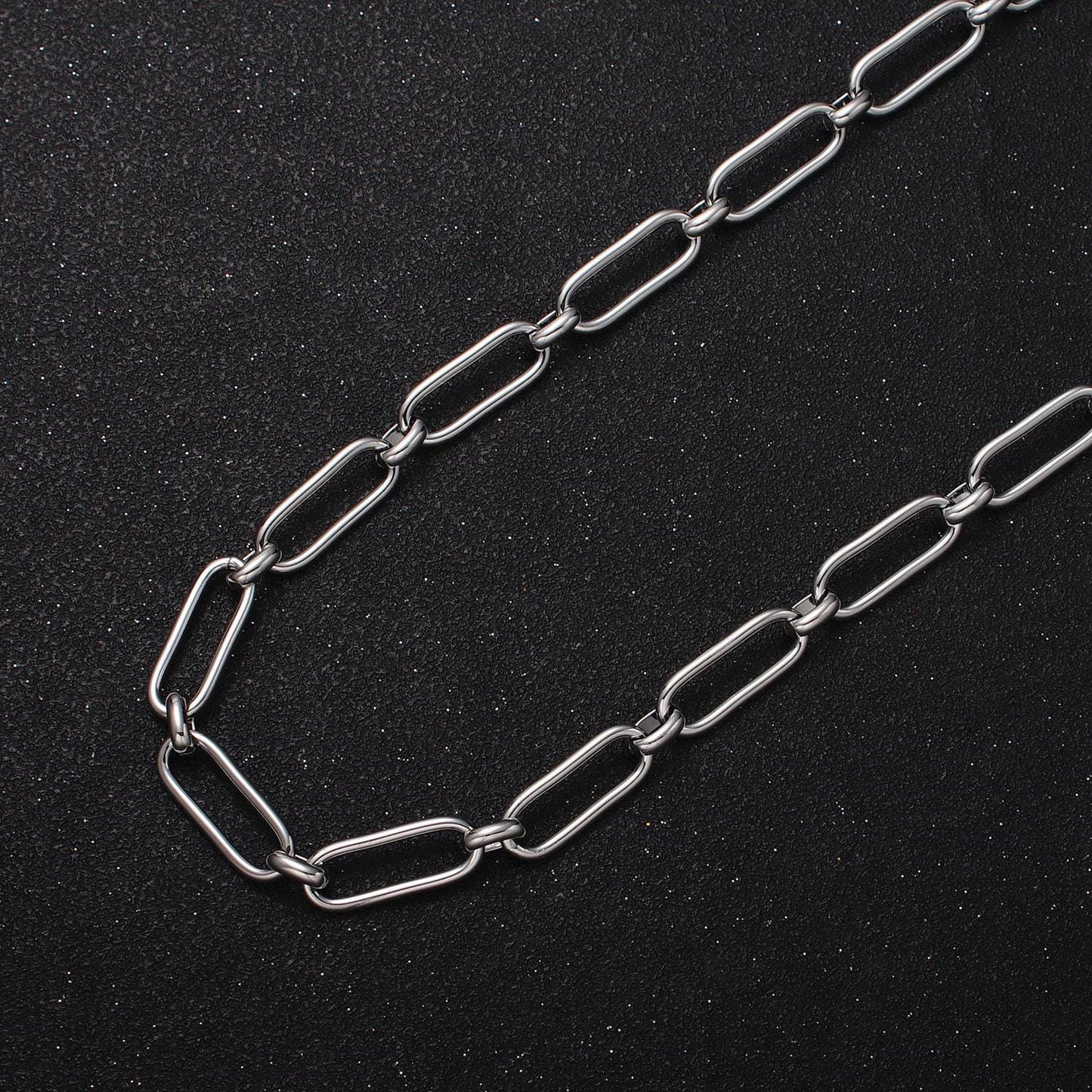 24k gold filled 6.7mm paper clip chain cable link unfinished wholesale jewelry making chain in gold & silver | roll-1127 roll-1203