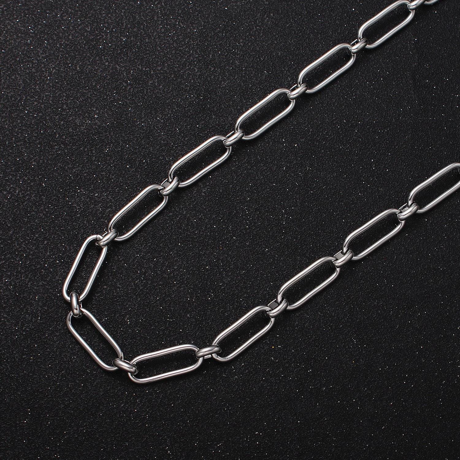 24k gold filled 6.7mm paper clip chain cable link unfinished wholesale jewelry making chain in gold & silver | roll-1127 roll-1203
