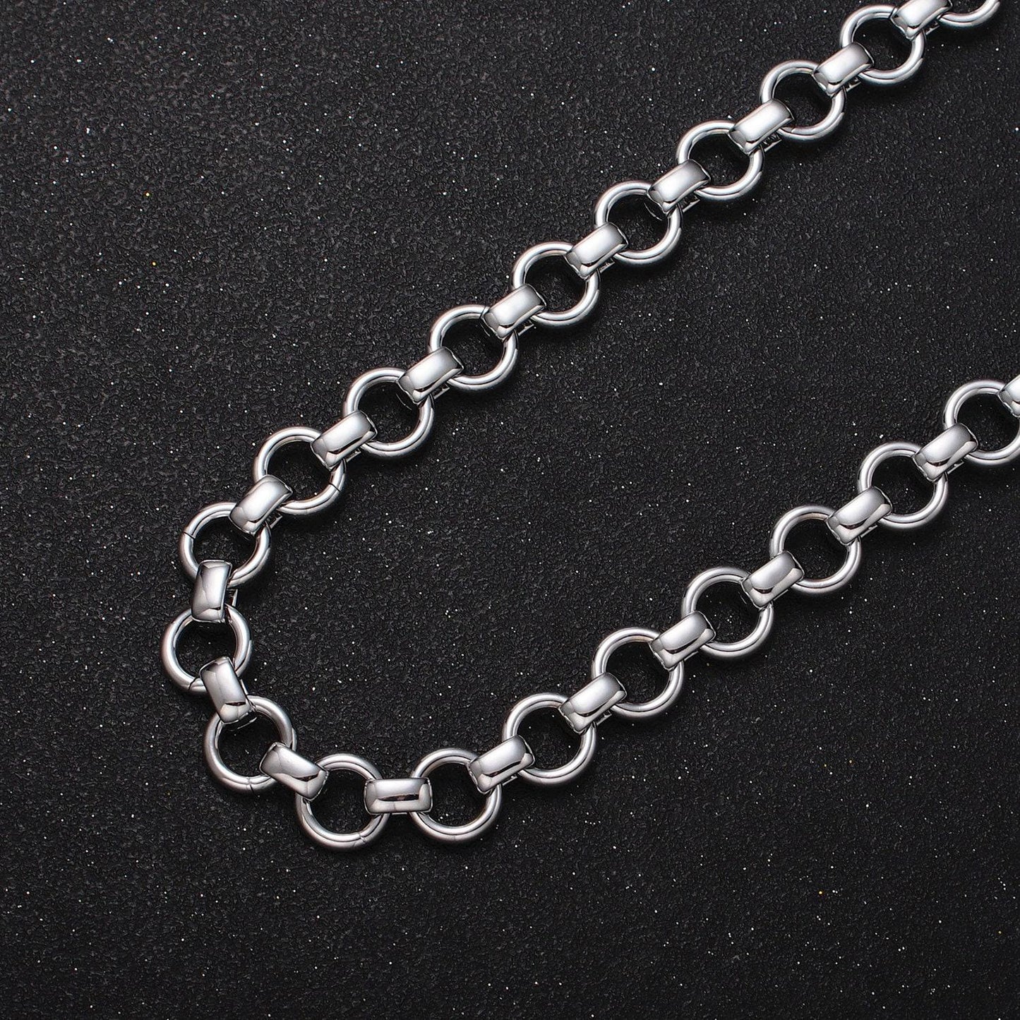 24k gold filled 10mm round rolo statement chain cable link unfinished wholesale bulk chain by yard | roll-1128 roll-1201