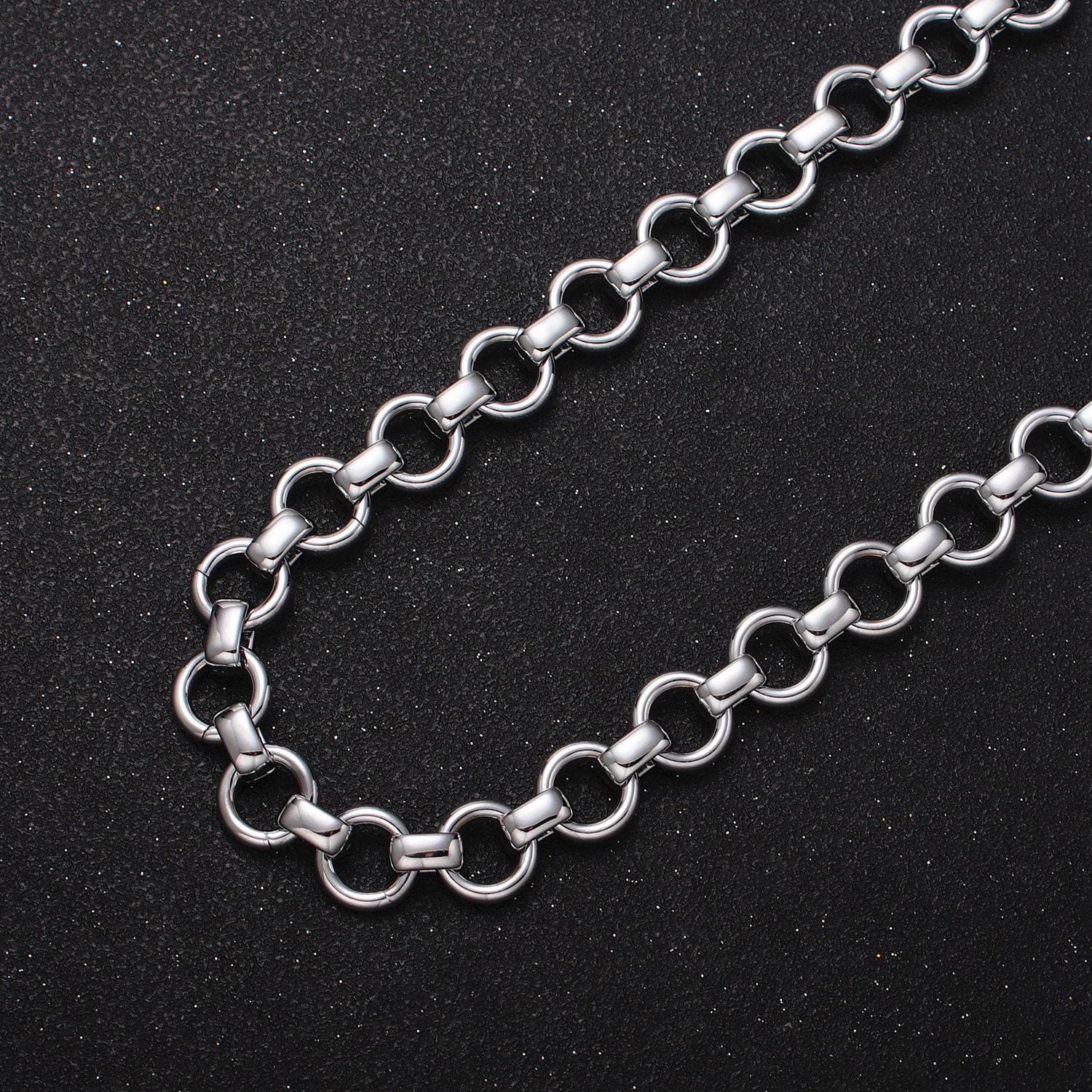 24k gold filled 10mm round rolo statement chain cable link unfinished wholesale bulk chain by yard | roll-1128 roll-1201
