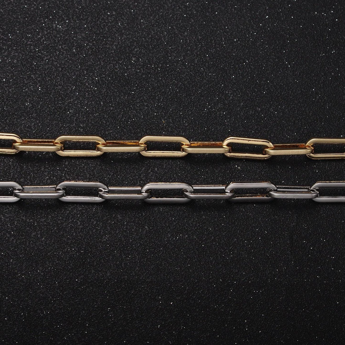 Gold filled 5.5mm paperclip minimalist unfinished bulk jewelry making chain by yard | roll-1149 roll-1150