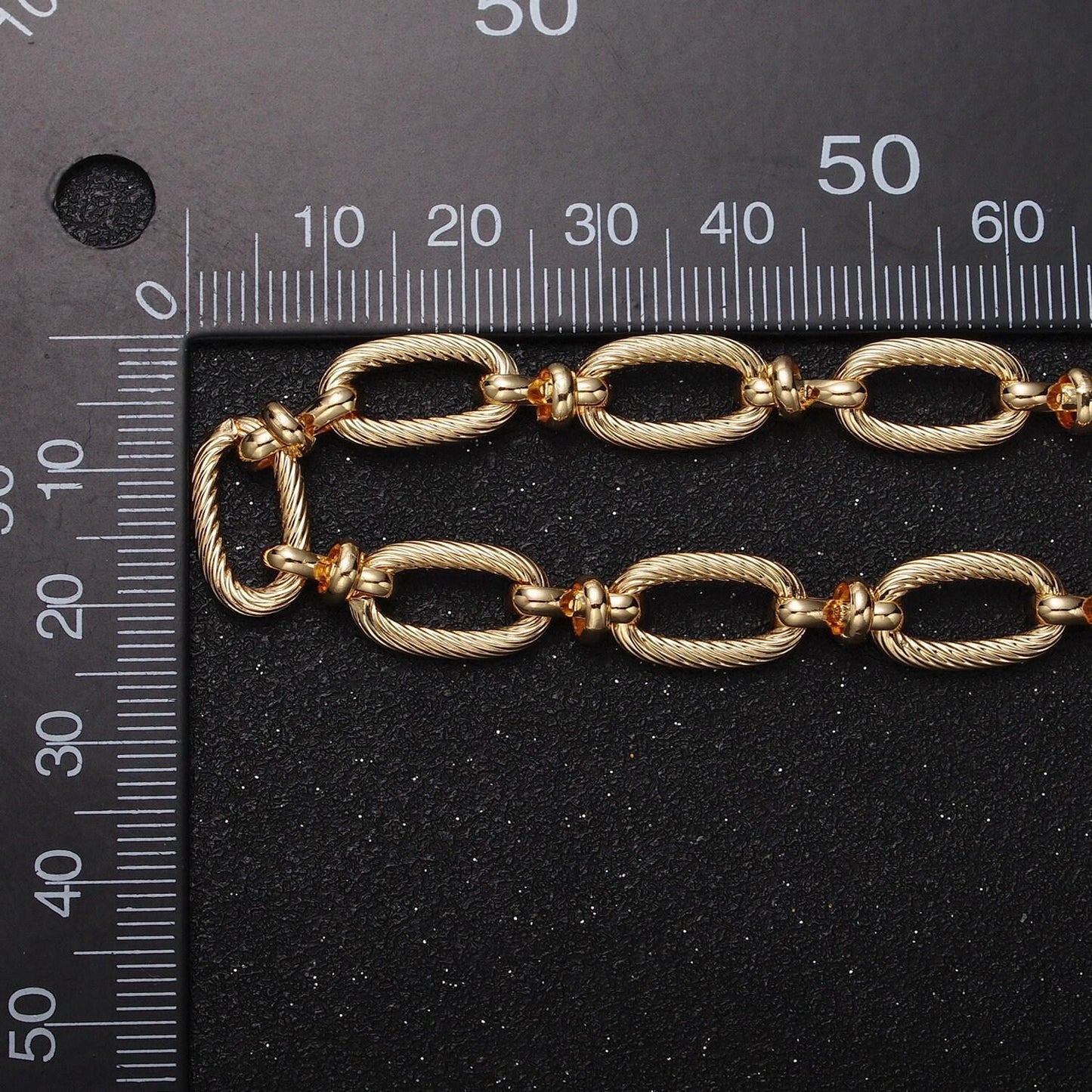 Medium oval link chain 16k gold filled 6.5mm cable figure eight link unfinished wholesale chain by yard in gold & silver | roll-1139