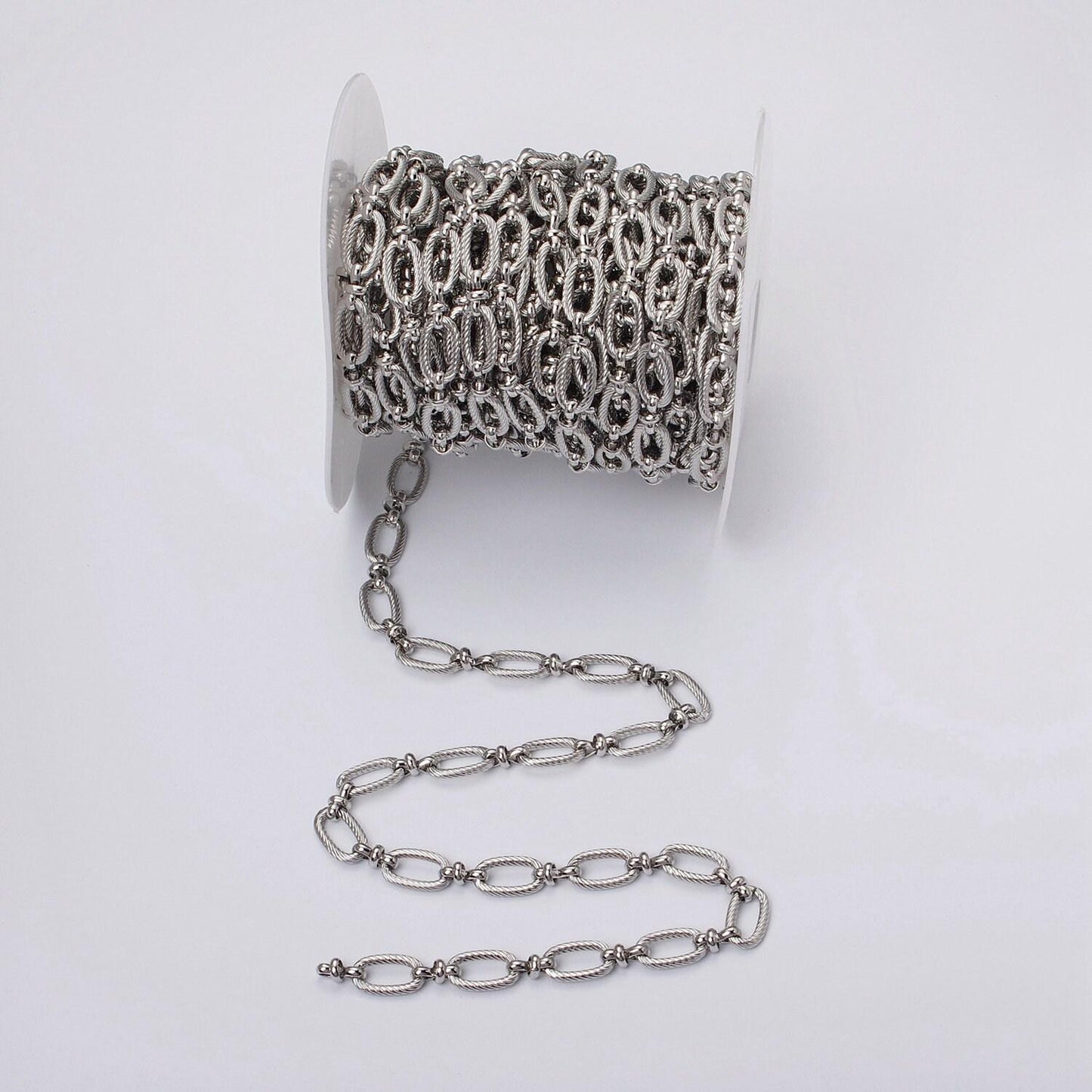 Medium oval link chain 16k gold filled 6.5mm cable figure eight link unfinished wholesale chain by yard in gold & silver | roll-1139