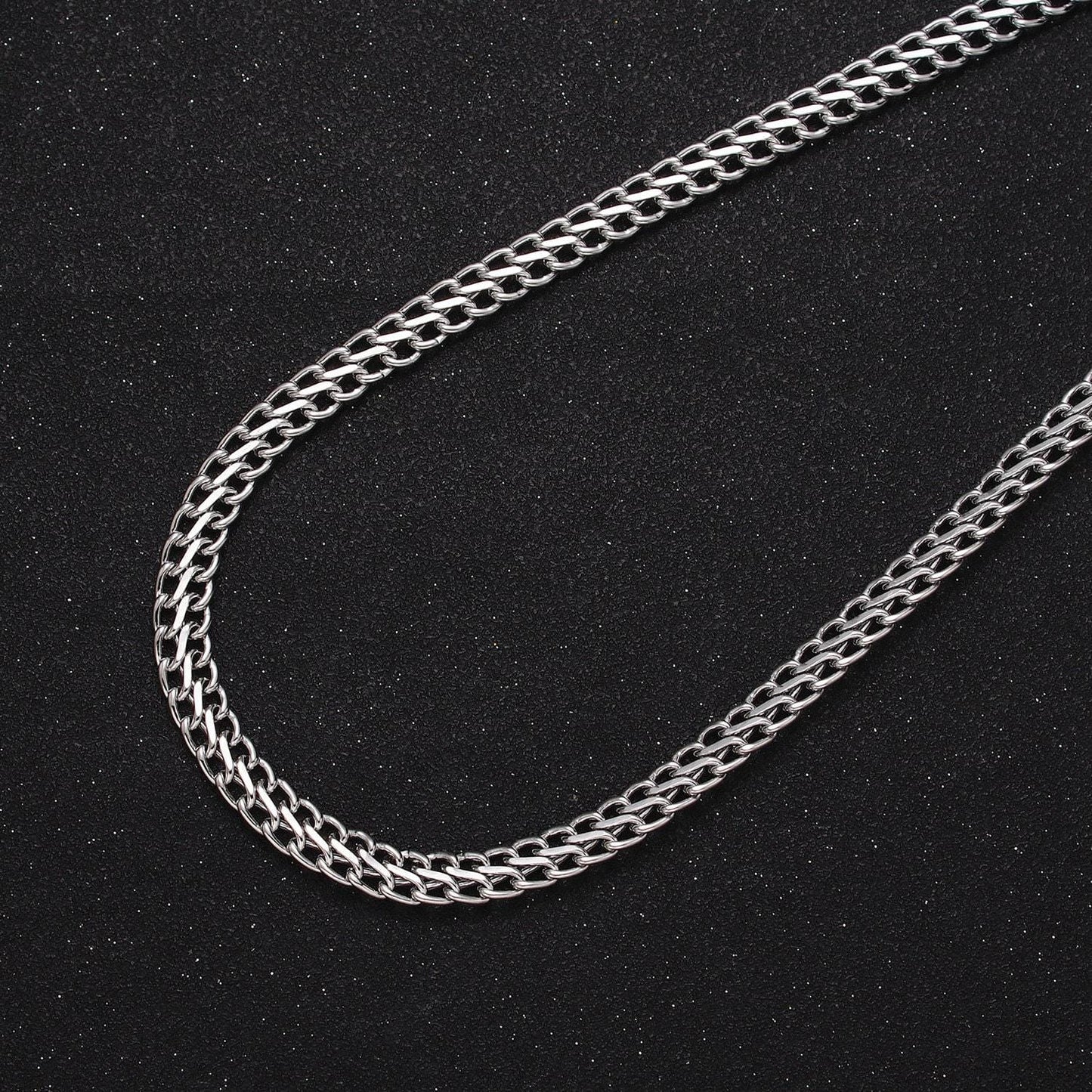 6.5mm gold filled double row cuban curb double s-link figure 8 geometric unfinished gold, silver jewelry making chain | roll-1034, roll-1119