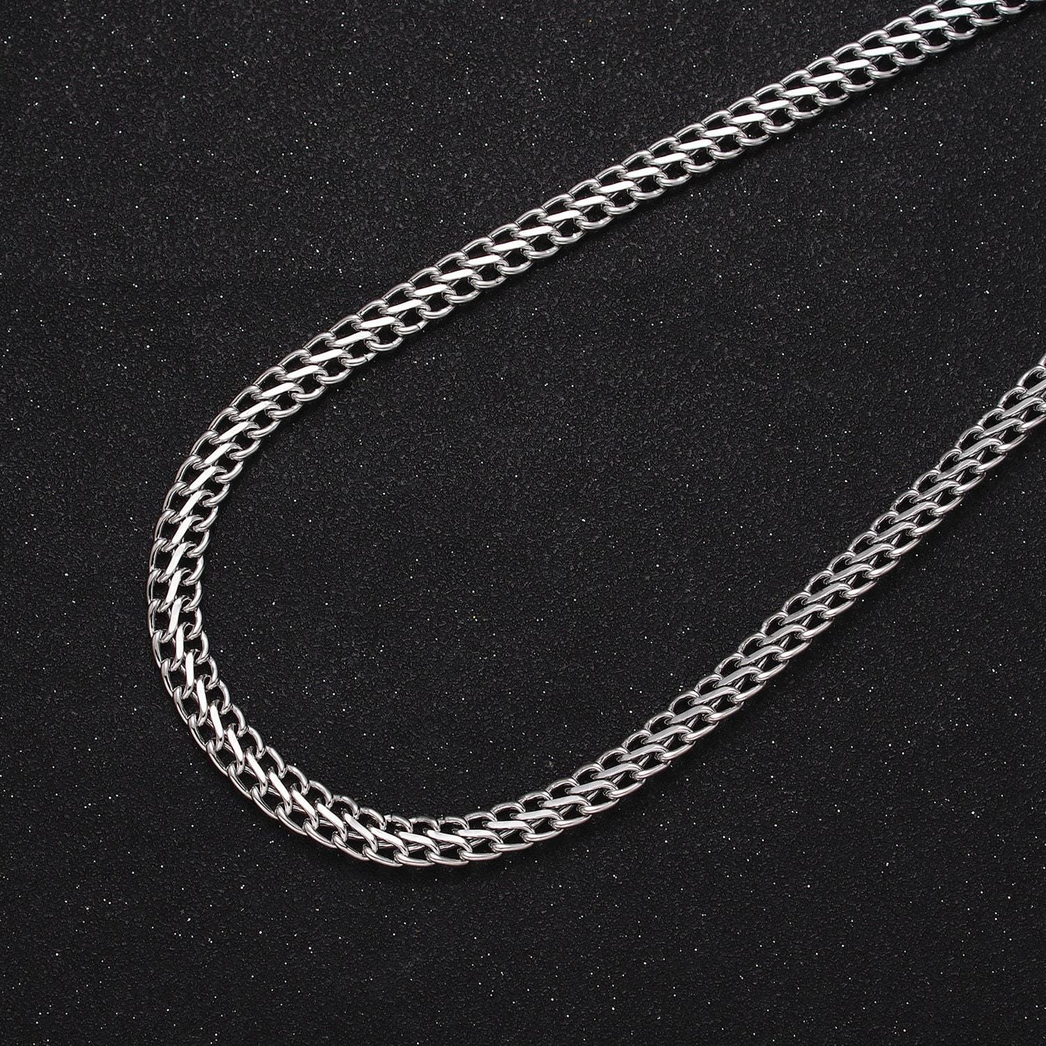 6.5mm gold filled double row cuban curb double s-link figure 8 geometric unfinished gold, silver jewelry making chain | roll-1034, roll-1119