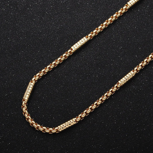 Gold filled 3mm, 4mm box textured striped tube unfinished unique gold, silver chain by yard | roll-1055, roll-1102, roll-1056, roll-1117