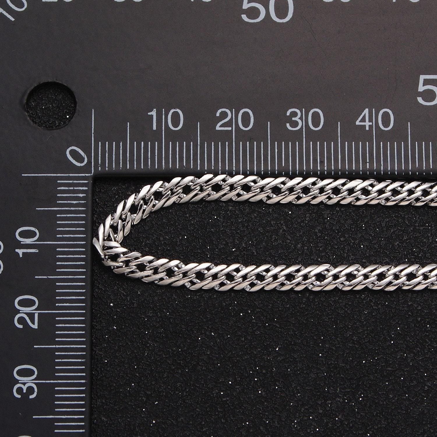 4mm, 5mm, 8mm diamond-cut bold gold, silver flat curb unfinished gold filled designed chain by yard | roll-1050, 1047, 1115, 1103, 1105