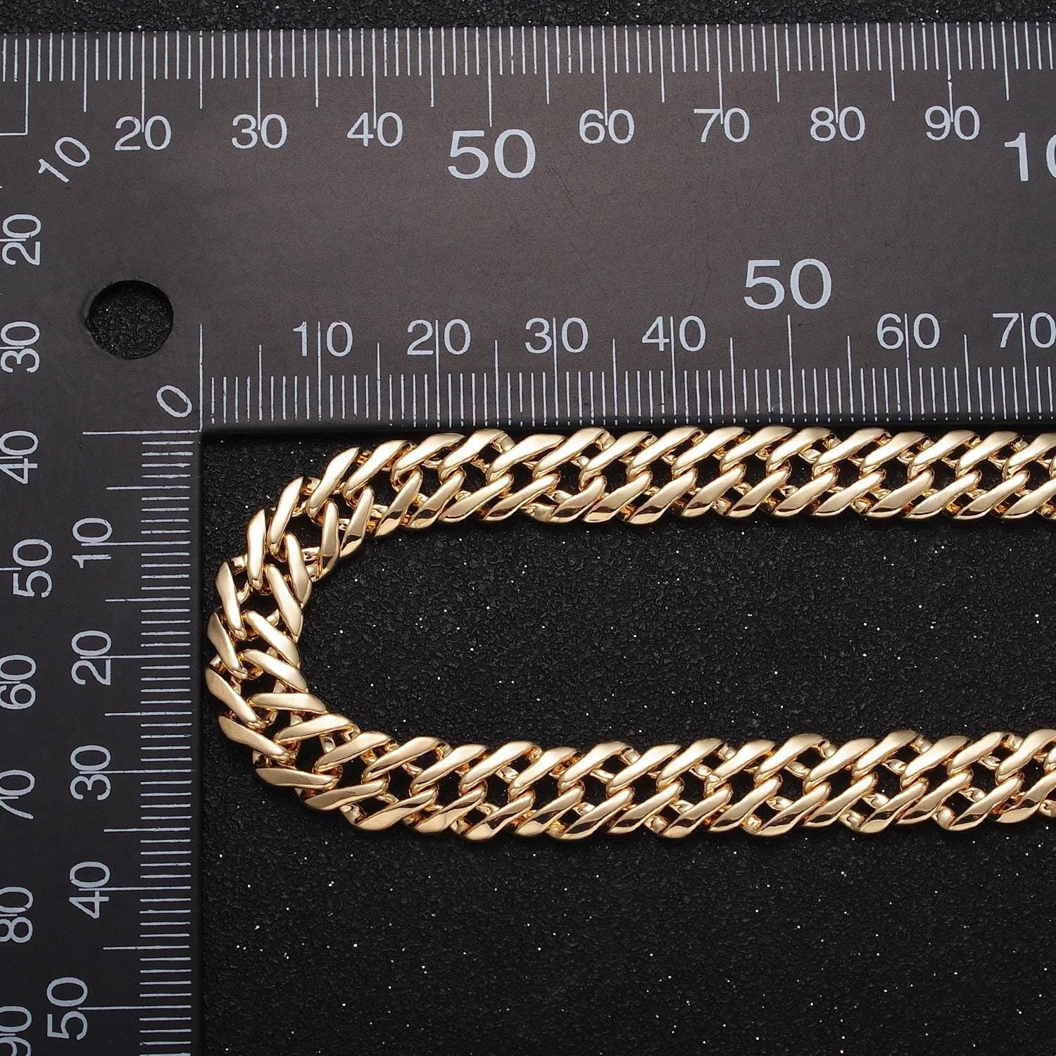 4mm, 5mm, 8mm diamond-cut bold gold, silver flat curb unfinished gold filled designed chain by yard | roll-1050, 1047, 1115, 1103, 1105