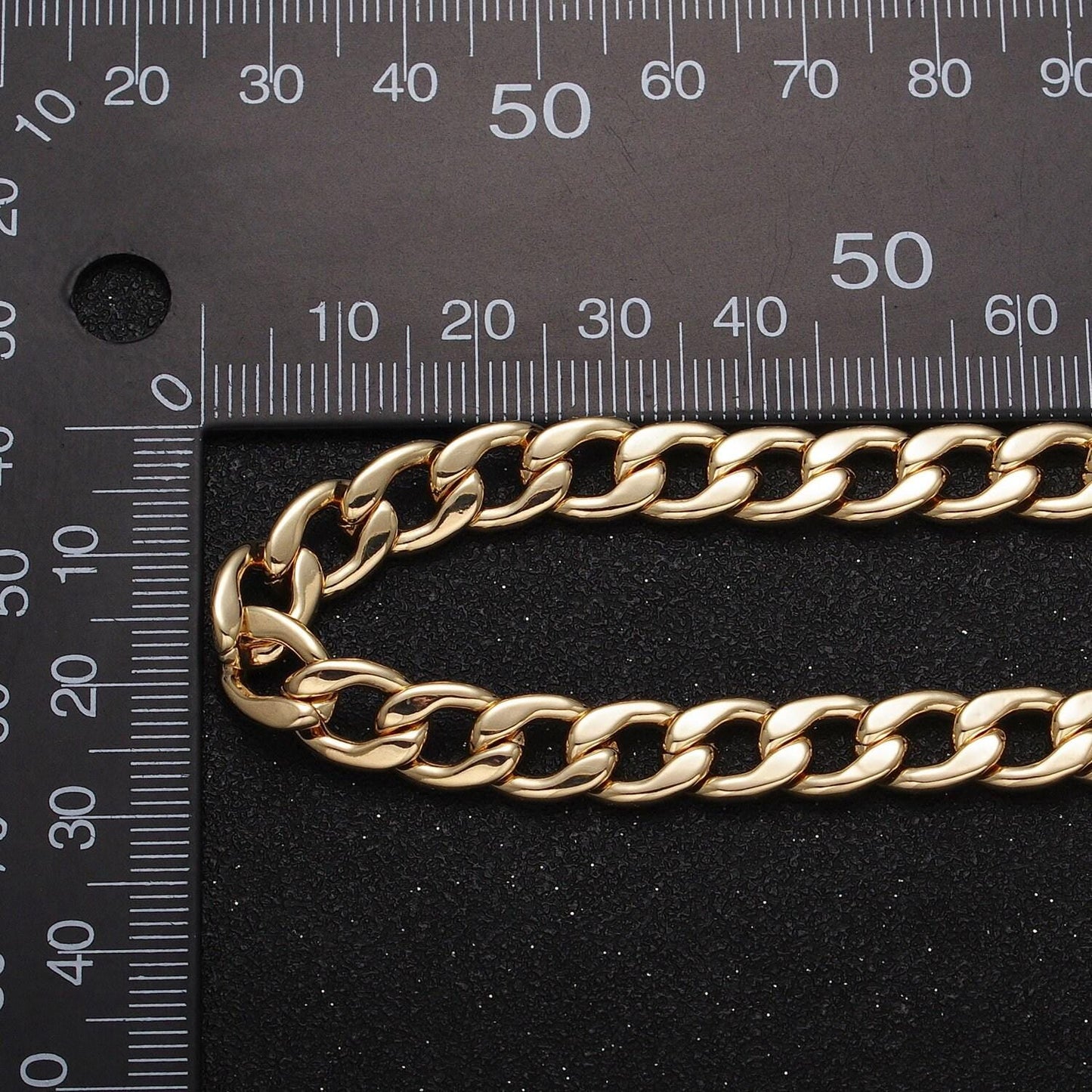 Chunky gold cuban link chain unfinished gold filled curb chain for diy jewelry making wholesale chain by yard roll-1049