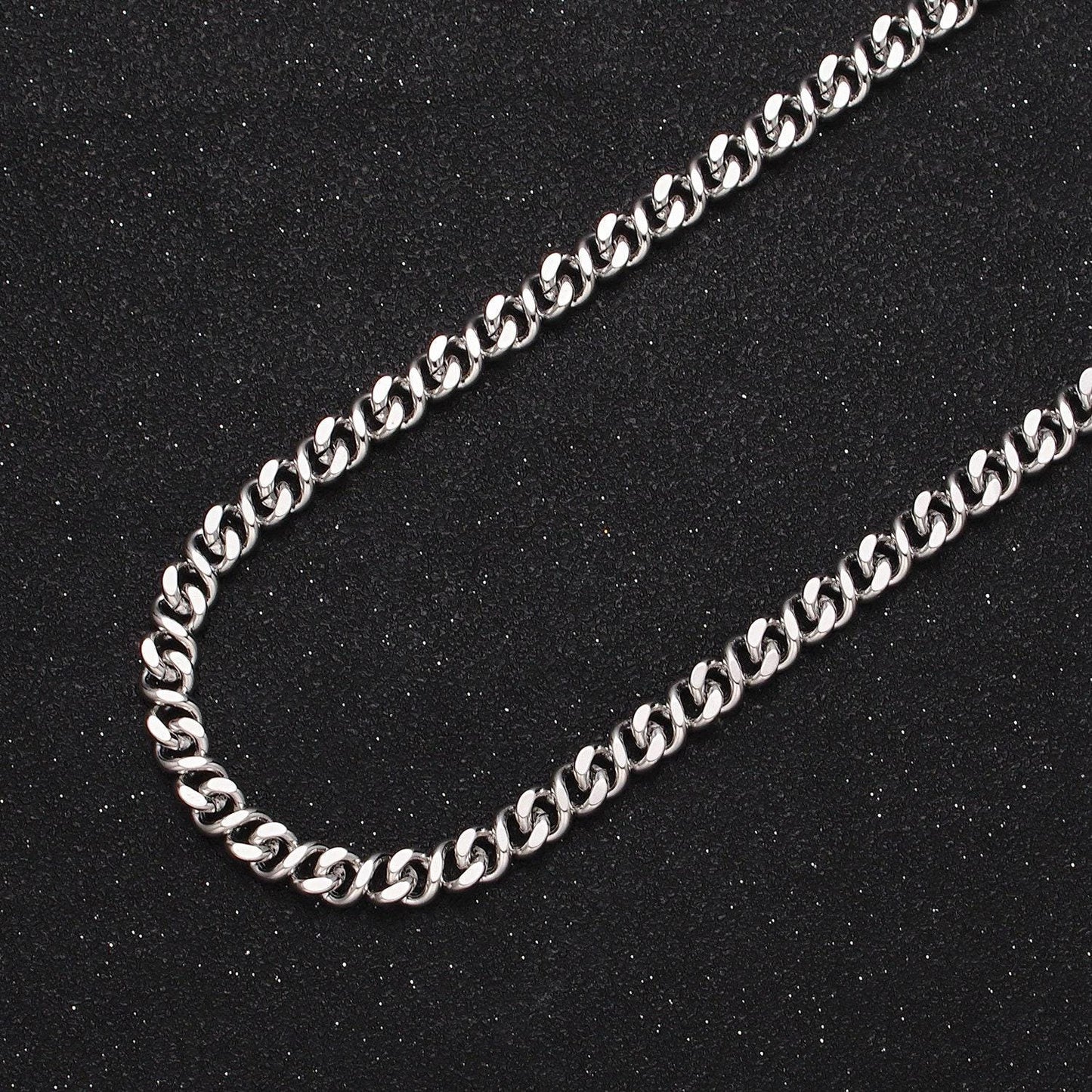 24k gold filled 5mm flat cuban curb figure 8 eight statement chain in gold, silver by yard for jewelry making supply | roll-1053, roll-1107