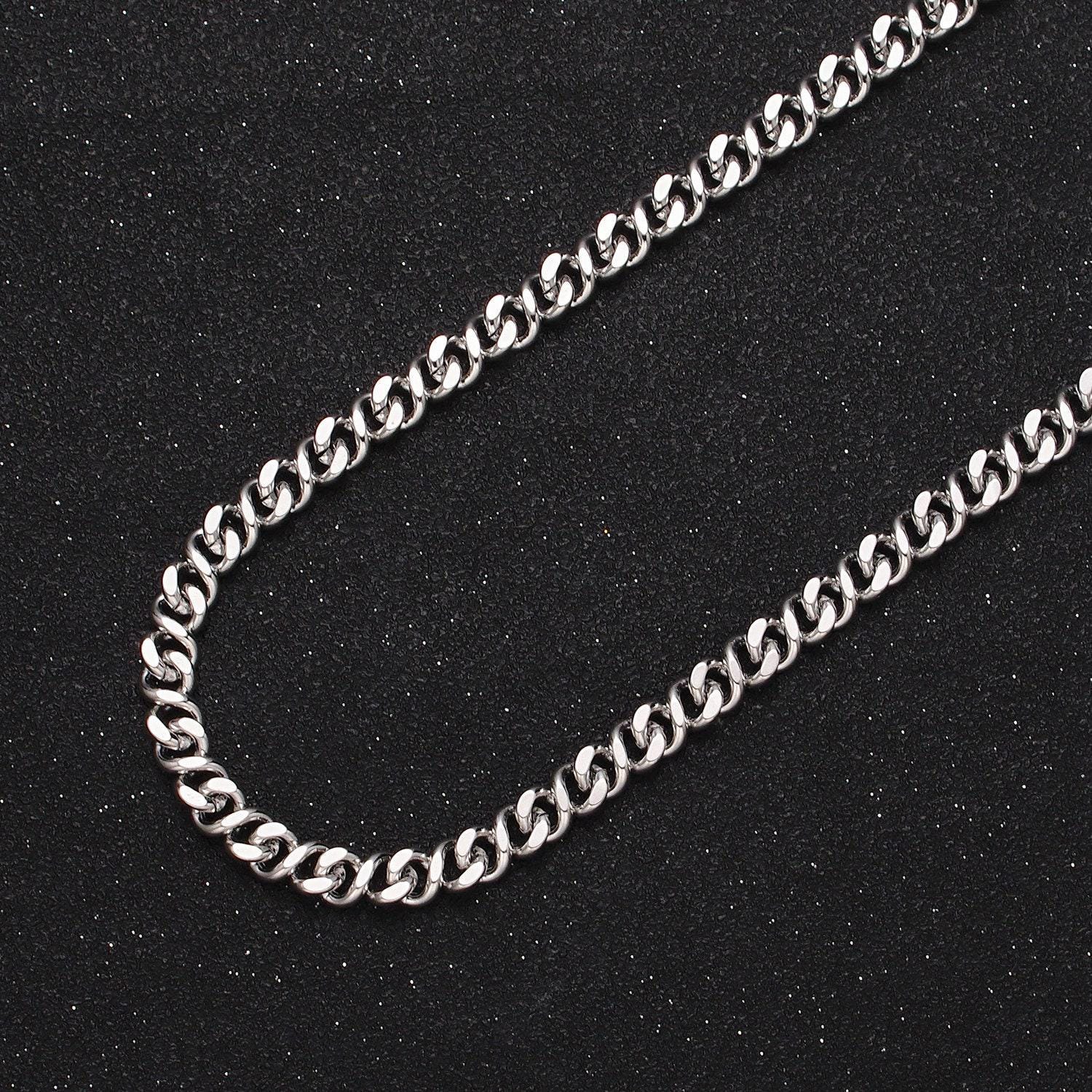 24k gold filled 5mm flat cuban curb figure 8 eight statement chain in gold, silver by yard for jewelry making supply | roll-1053, roll-1107