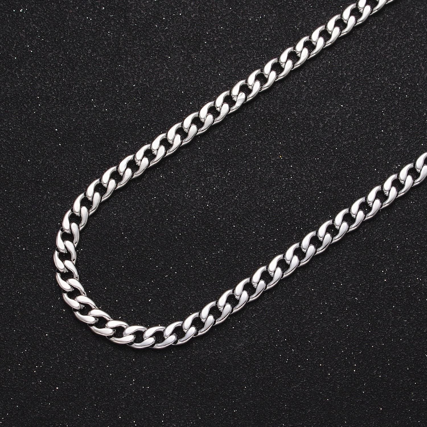 Gold filled 5mm statement flat concave cuban curb unfinished minimalist jewelry making gold, silver chain by yard | roll-1058 roll-1104