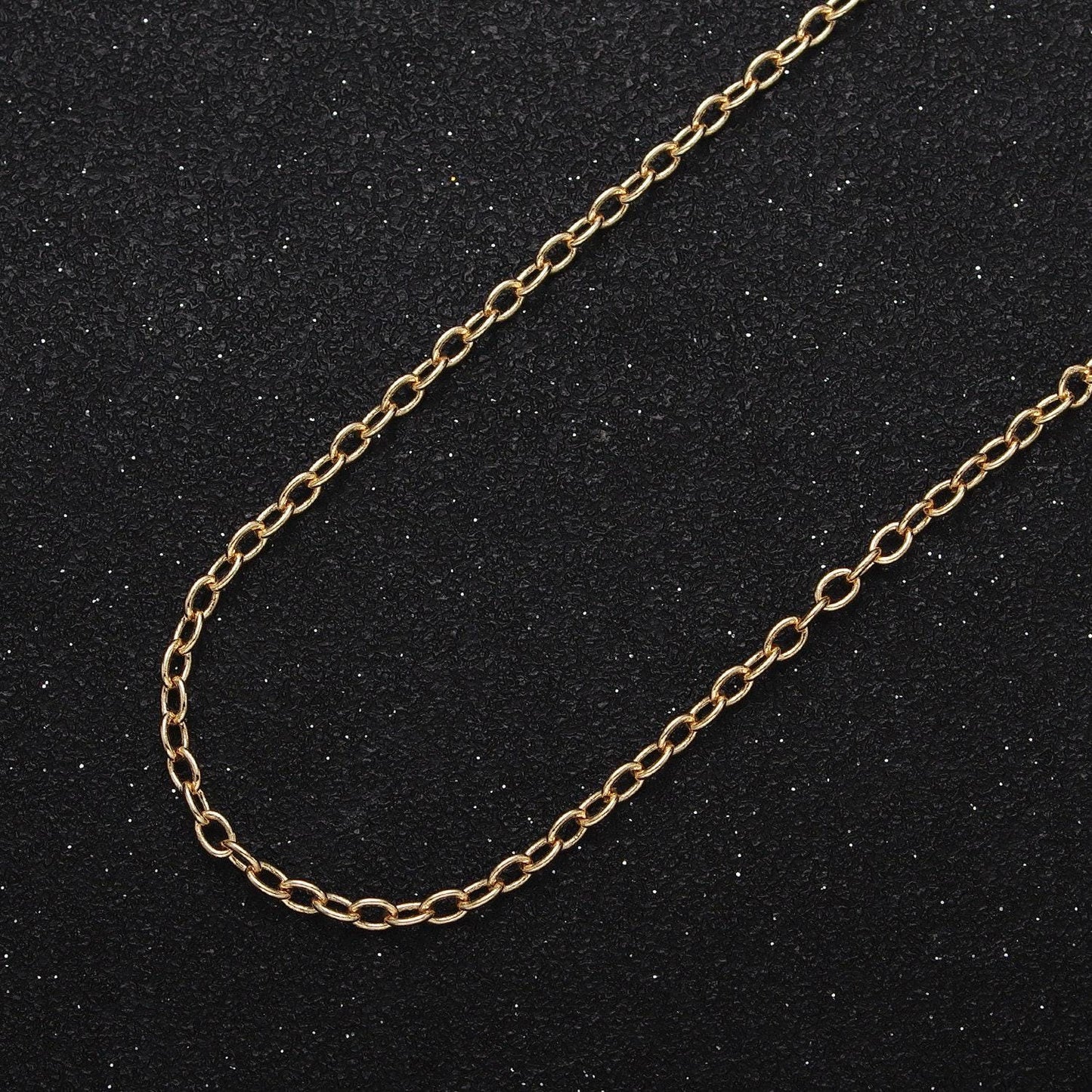Dainty gold filled minimalist 2.2mm cable rolo unfinished chain by yard for jewelry making in gold & silver | roll-1036 roll-1099