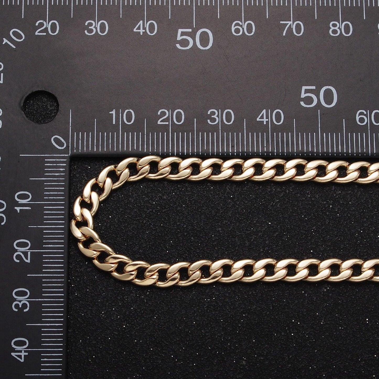 Gold filled 5mm statement flat concave cuban curb unfinished minimalist jewelry making gold, silver chain by yard | roll-1058 roll-1104