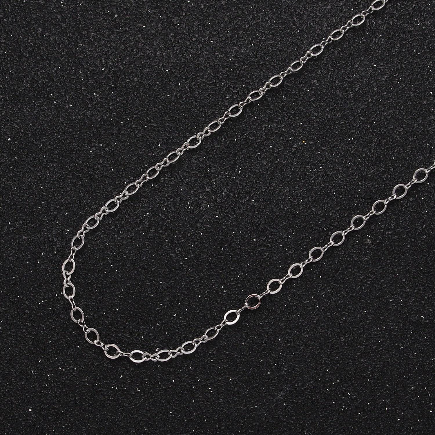 Dainty gold filled 2.2mm cable figure eight 8 link unfinished chain by yard for jewelry making in gold & silver | roll-1039 roll-1098