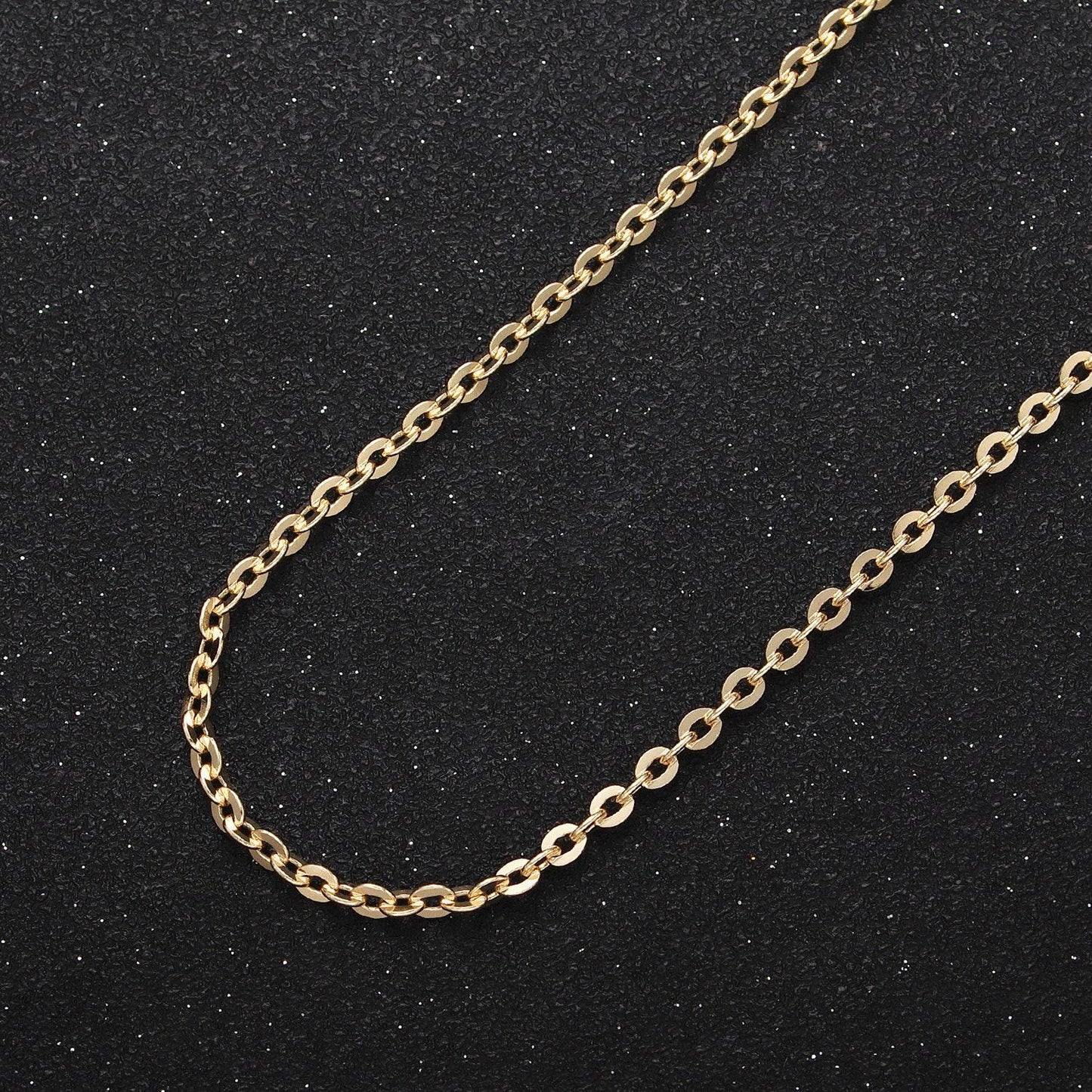 Gold filled 2.5mm dainty cable rolo unfinished chain by yard in gold & silver | roll-1065, roll-1096