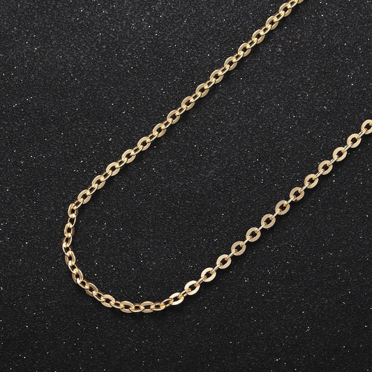 Gold filled 2.5mm dainty cable rolo unfinished chain by yard in gold & silver | roll-1065, roll-1096