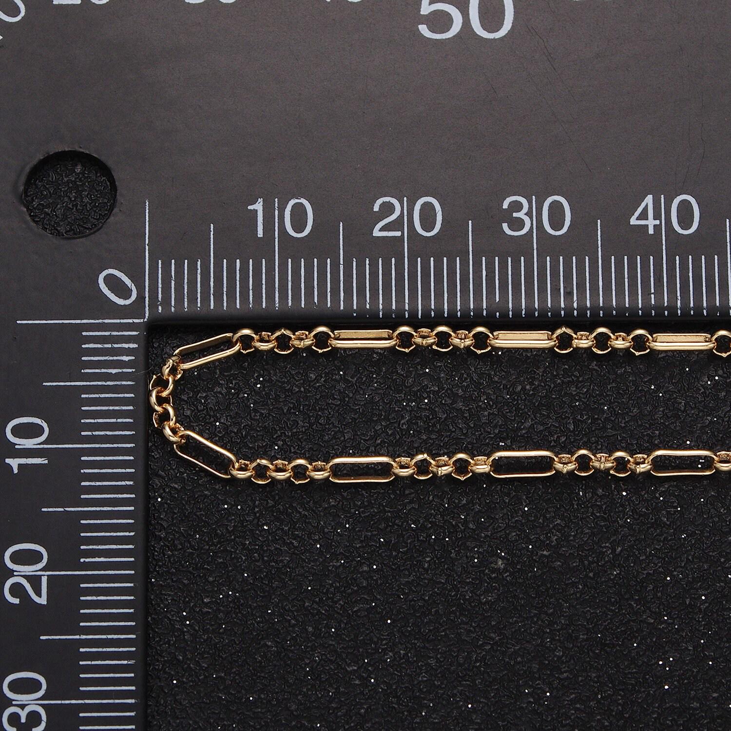Dainty 2.2mm 14k gold filled rolo stadium cable paperclip wholesale bulk jewelry making gold & silver chain | roll 1061 roll-1085