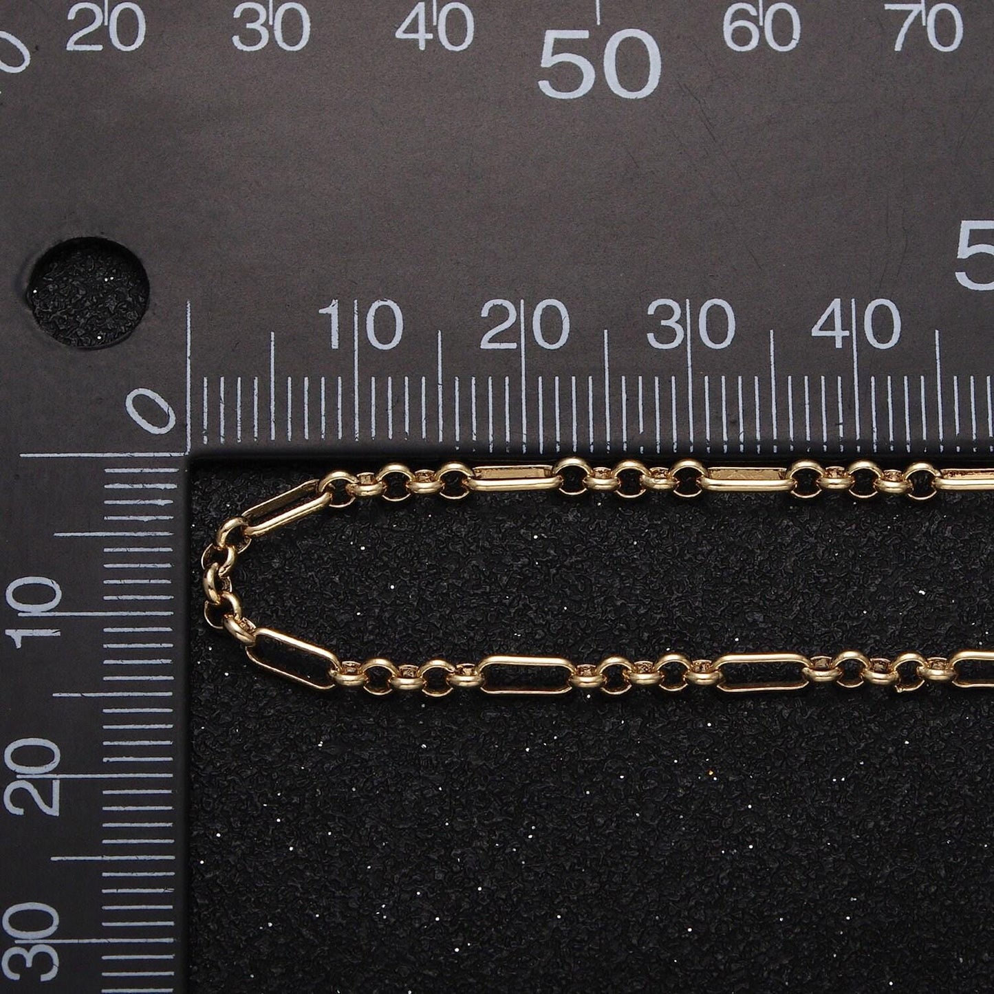 24k white gold filled 2.5mm dainty paper clip triple rolo link wholesale unfinished bulk chain in gold & silver | roll-1062 roll-1084