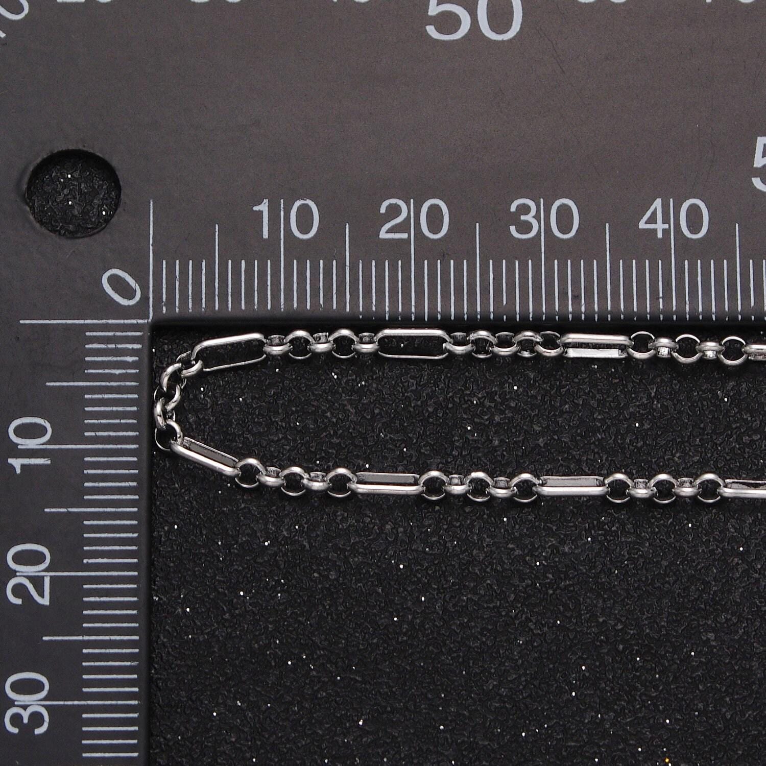 24k white gold filled 2.5mm dainty paper clip triple rolo link wholesale unfinished bulk chain in gold & silver | roll-1062 roll-1084