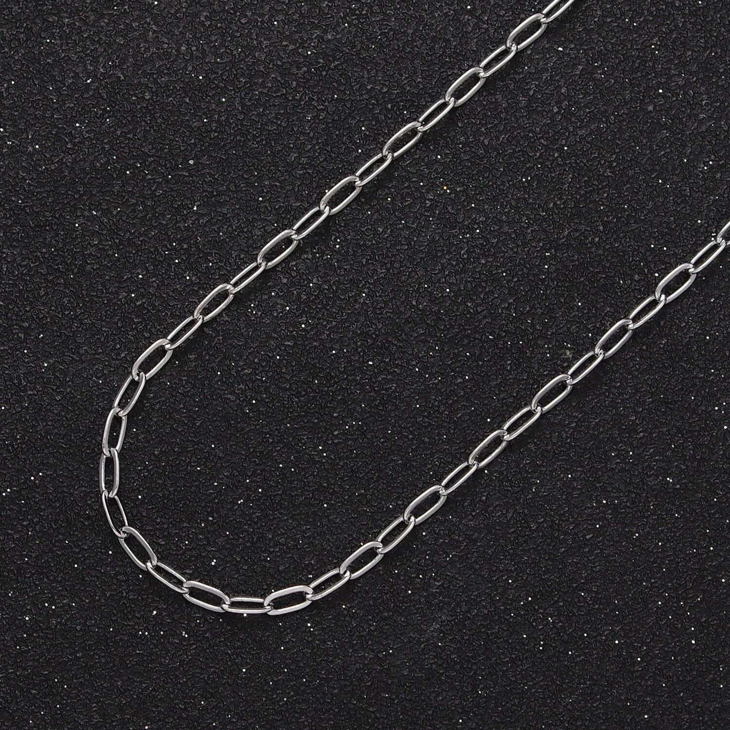 Dainty 24k white gold filled 2.2mm paperclip cable unfinished jewelry making chain by yard in gold & silver | roll-1032 roll-1082