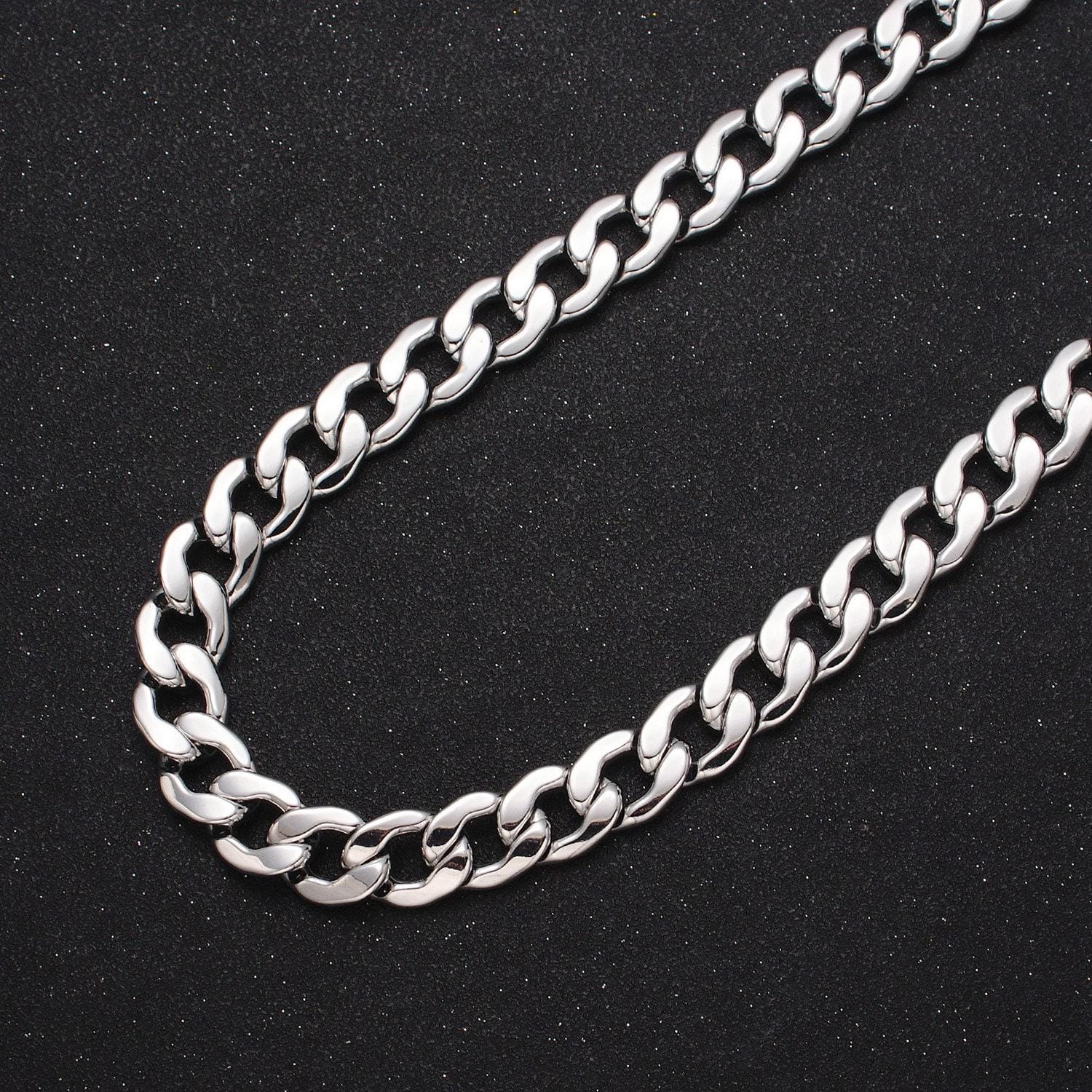 24k gold filled 12mm flat figaro concave cuban curb statement unfinished gold, silver yard chain for jewelry making | roll-1051, roll-1081