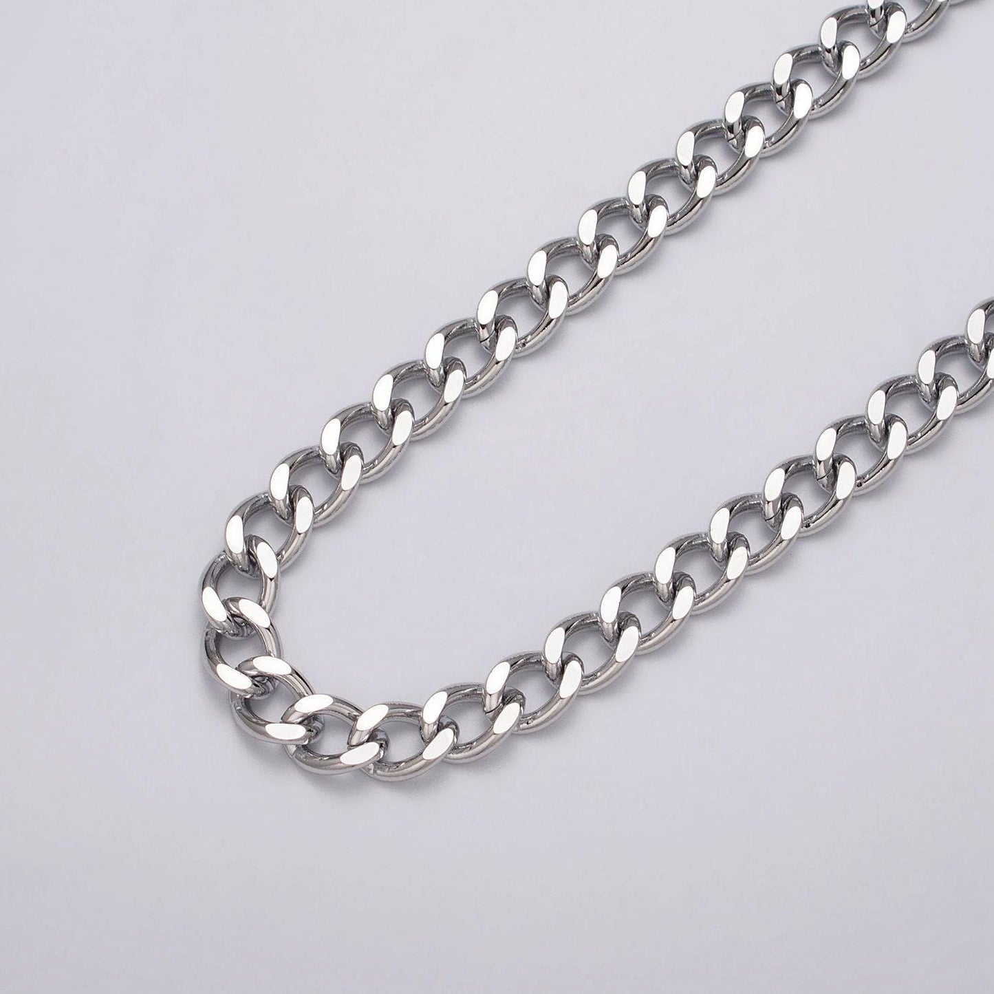 Bold gold miami cuban chain chunky heavy curb link gold, silver chain 10mm width for statement jewelry necklace | roll-1066 roll-1078