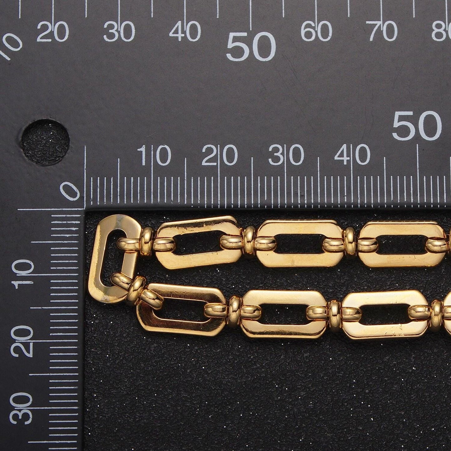 7.3mm designed unfinished statement chain, paperclip w. figure eight bulk chain in gold & silver | roll-1000, roll-1001