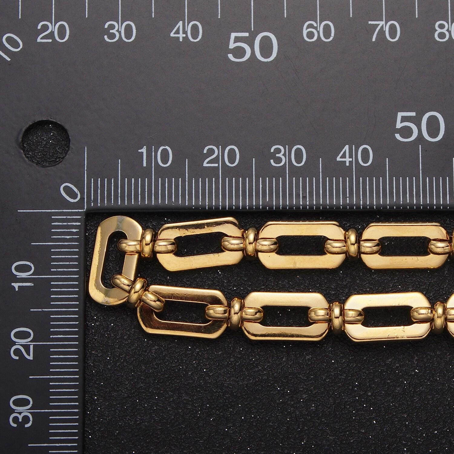 7.3mm designed unfinished statement chain, paperclip w. figure eight bulk chain in gold & silver | roll-1000, roll-1001