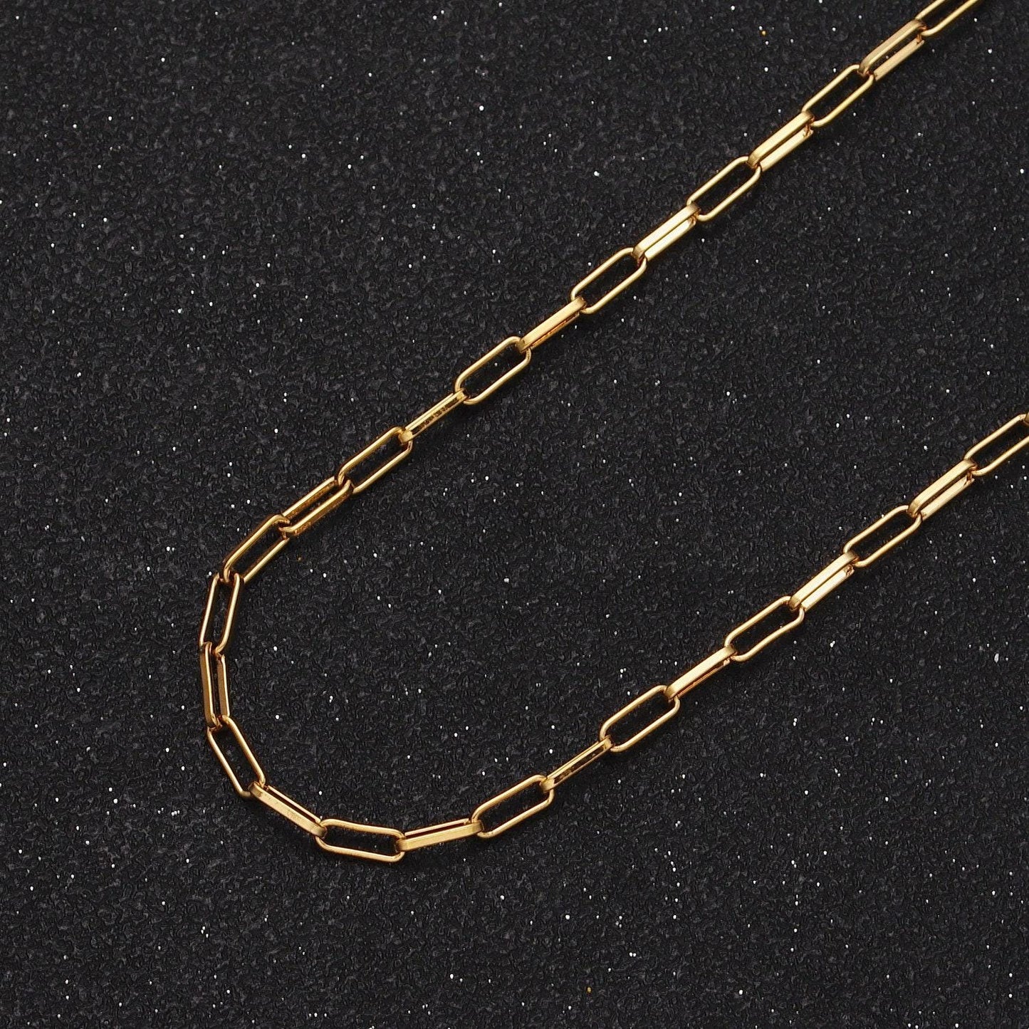 24k gold filled 2.5mm paperclip unfinished gold & silver bulk wholesale jewelry making chain | roll-998, roll-999