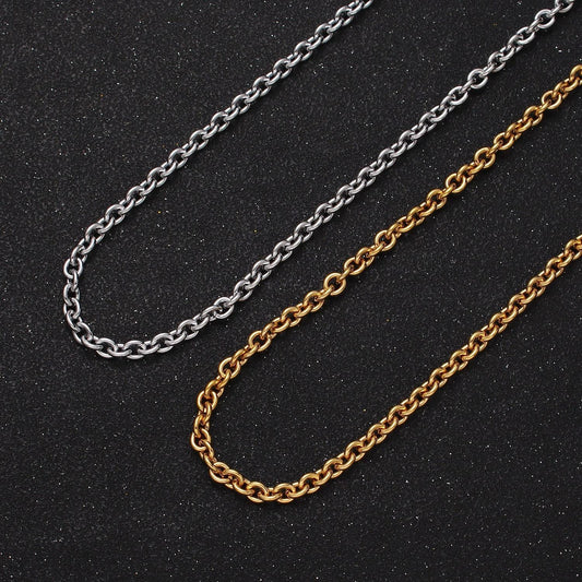 24k gold filled 4mm cable rolo unfinished bulk statement gold, silver jewelry making chain by yard | roll-990, roll-991