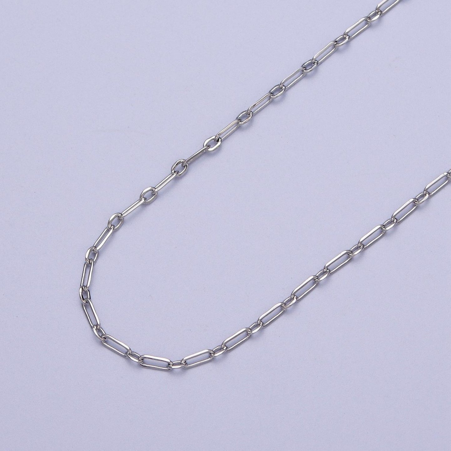 24k gold filled silver dainty 1.8mm flat edge paper clip cable link wholesale jewelry making unfinished chain | roll-971