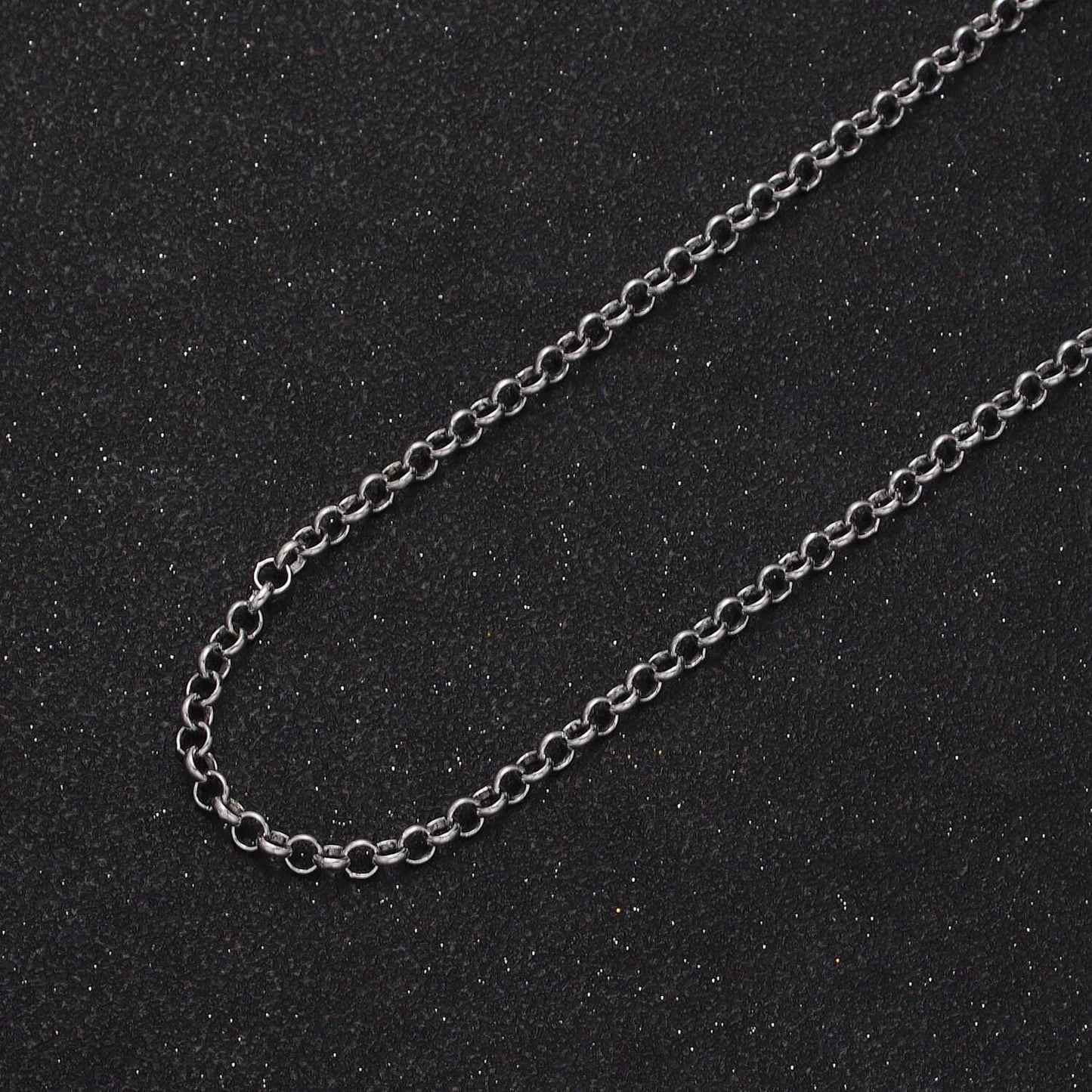 24k gold filled 3.5mm round rolo unfinished wholesale unfinished gold, silver jewelry making component chain by yard | roll-966, roll-967