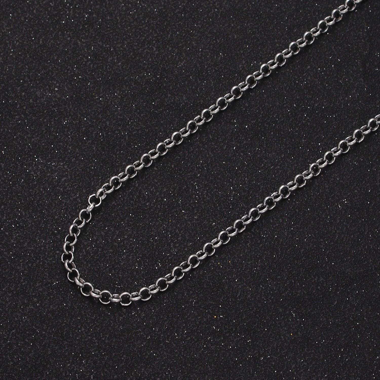 24k gold filled 3.5mm round rolo unfinished wholesale unfinished gold, silver jewelry making component chain by yard | roll-966, roll-967
