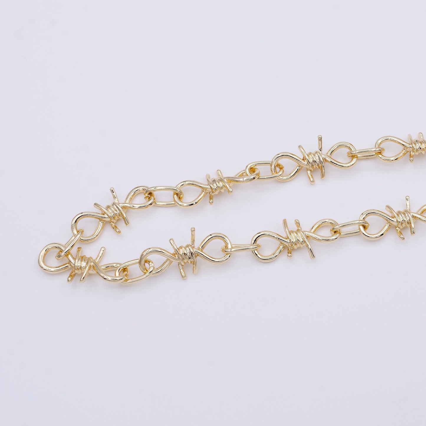 Barbed wire chain by yard gothic designed 29.3mm x 15.2mm gold, silver, black wholesale roll chain - roll-957, roll-958, roll-959