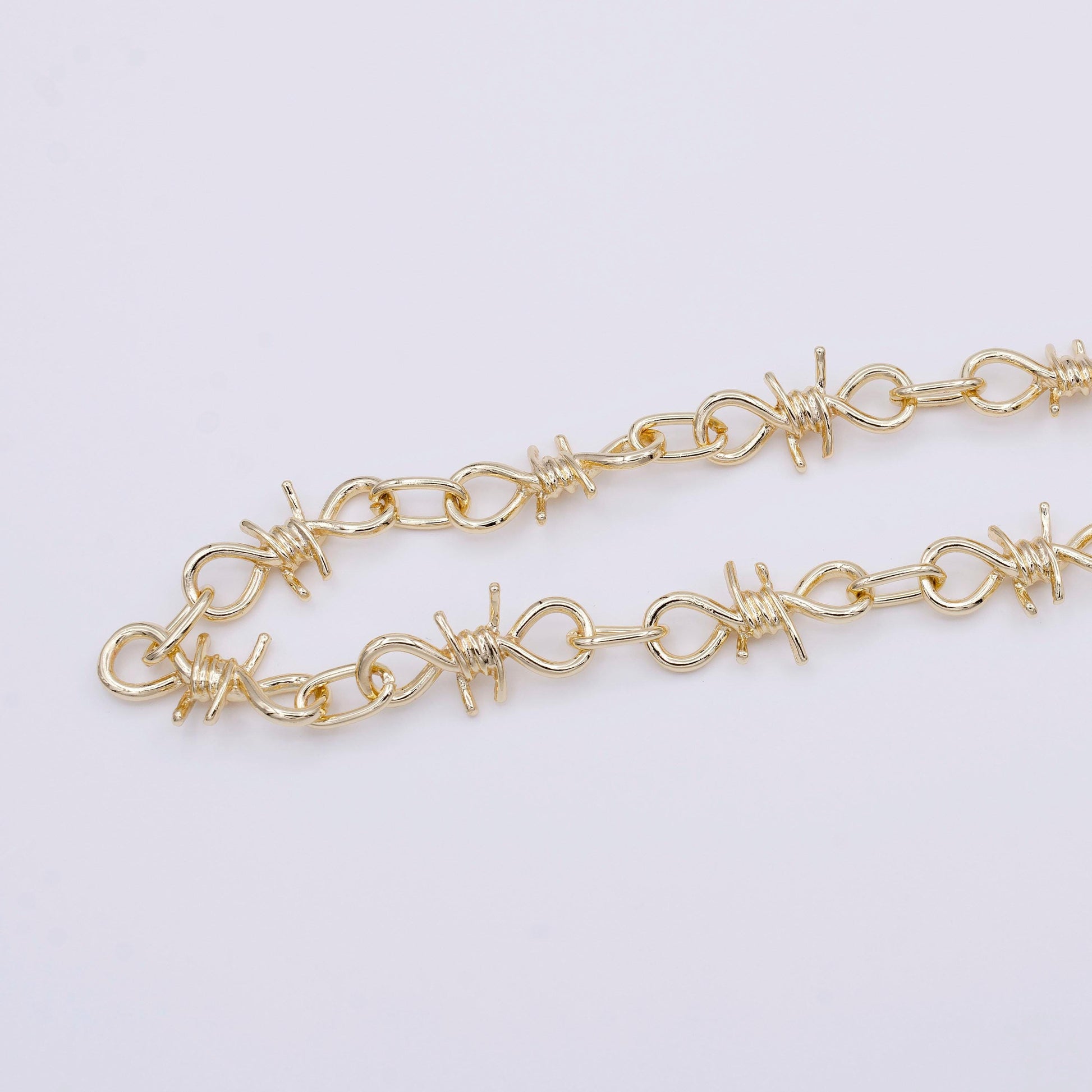 Barbed wire chain by yard gothic designed 29.3mm x 15.2mm gold, silver, black wholesale roll chain - roll-957, roll-958, roll-959