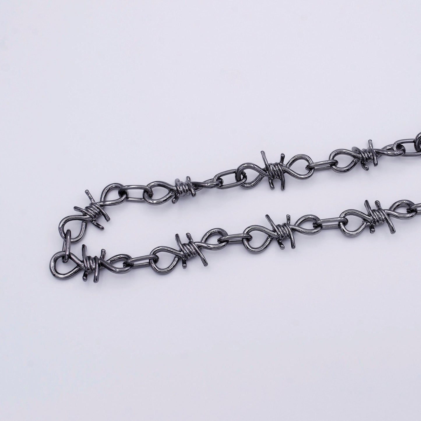 Barbed wire chain by yard gothic designed 29.3mm x 15.2mm gold, silver, black wholesale roll chain - roll-957, roll-958, roll-959