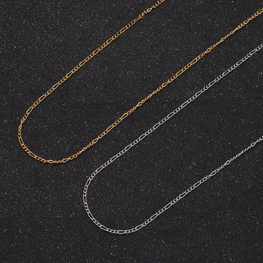 24k gold filled dainty 1.3mm figaro unfinished gold, silver wholesale jewelry making chain | roll-903 , 904