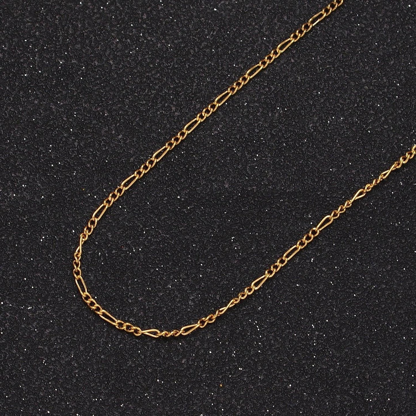24k gold filled dainty 1.3mm figaro unfinished gold, silver wholesale jewelry making chain | roll-903 , 904