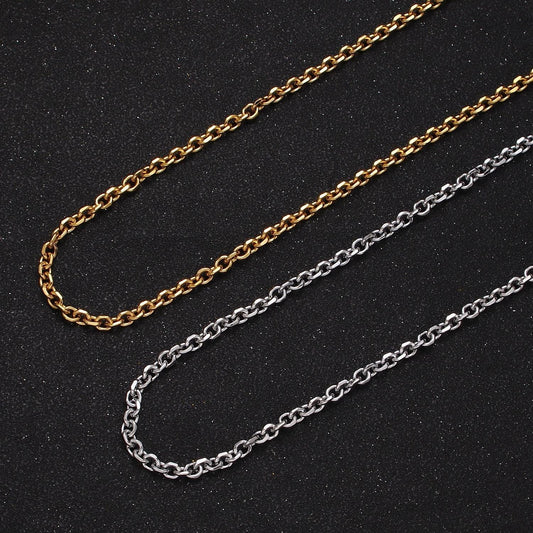 24k gold filled unfinished chain by yard cable circle chain, oval link necklace chain, wholesale bulk chain jewelry making 2.3mm roll-885