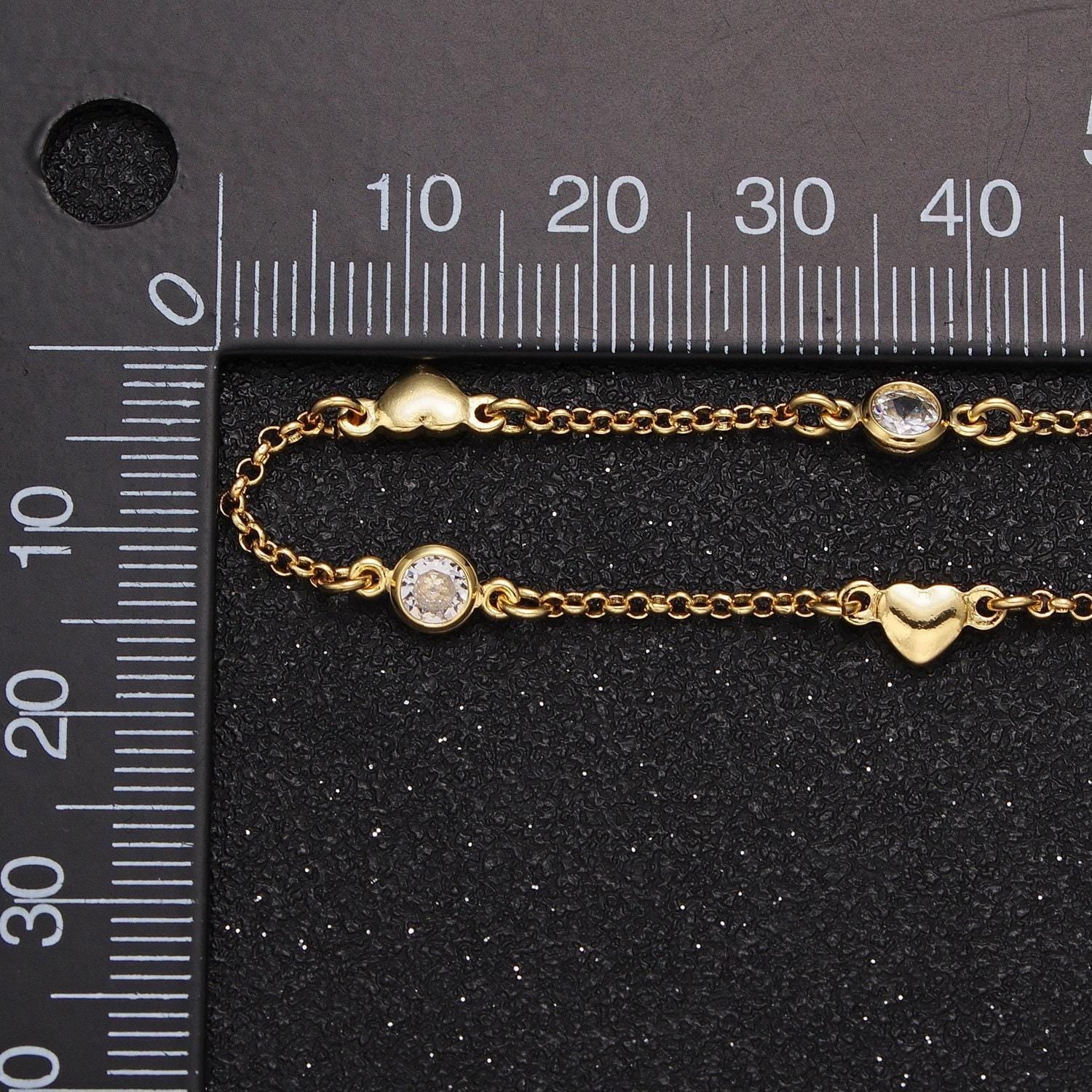 Tiny round bezel setting chain dainty gold heart chain thin 14k gold filled cable chain by yard for jewelry making supply roll-877