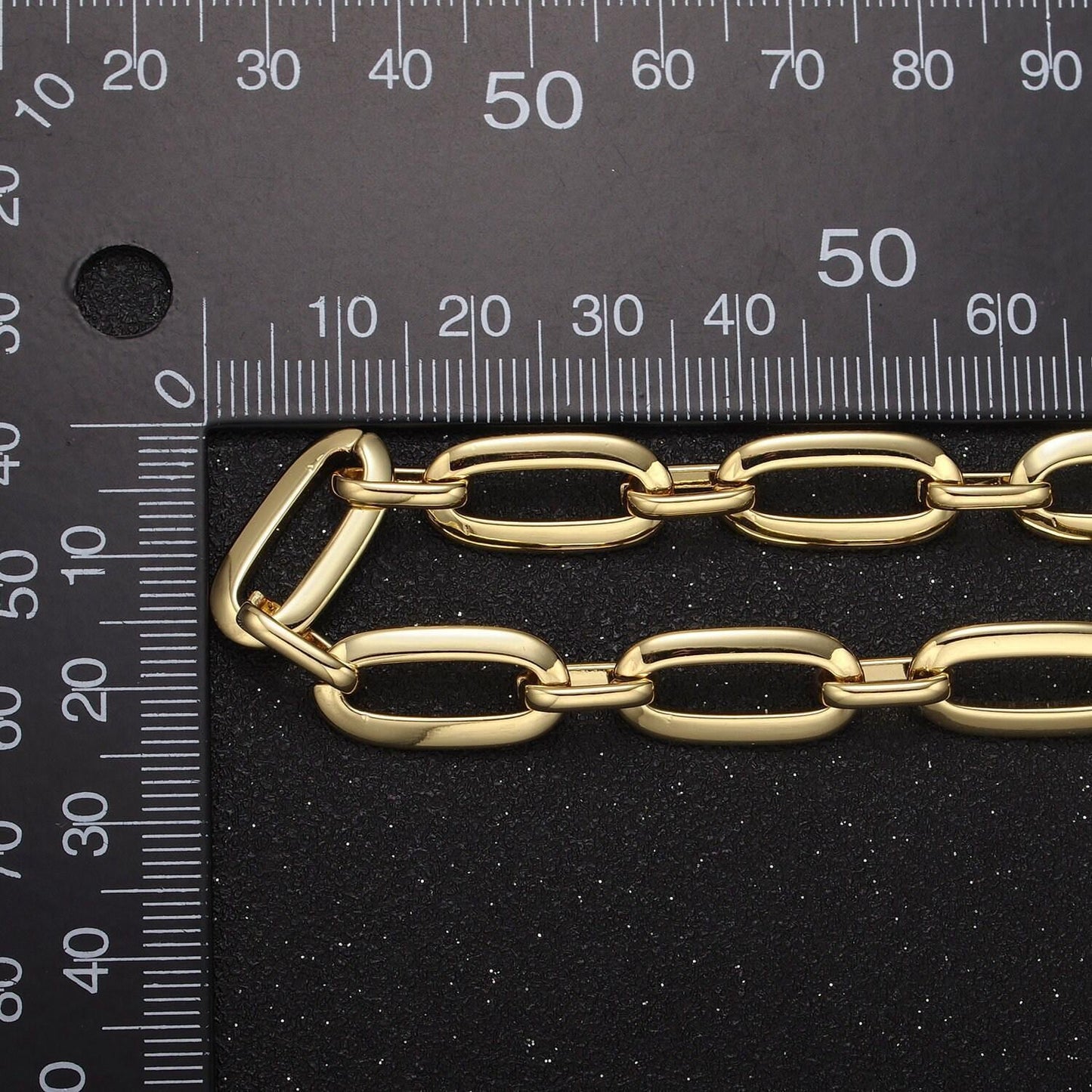 Bold 24k gold filled oval cable, 19mm x 9mm unfinished chain by yard wholesale chain for jewelry making supply roll-697