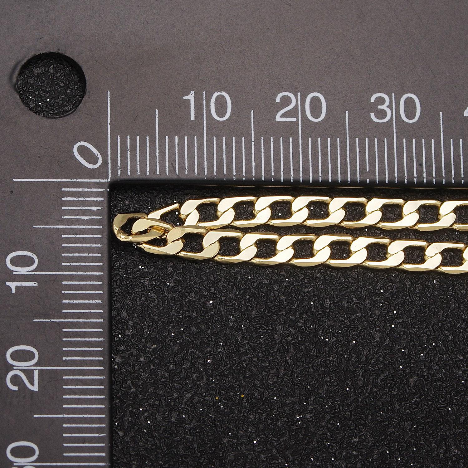 24k gold filled flat miami cuban curb chain, 3.5mm width concave silver & gold chain, wholesale bulk roll chain for jewelry making, 688