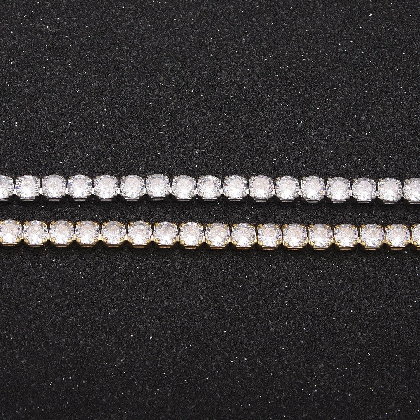 24k gold filled tennis chain, 4mm width cubic zirconia cz, wholesale bulk roll chain for jewelry making, 684