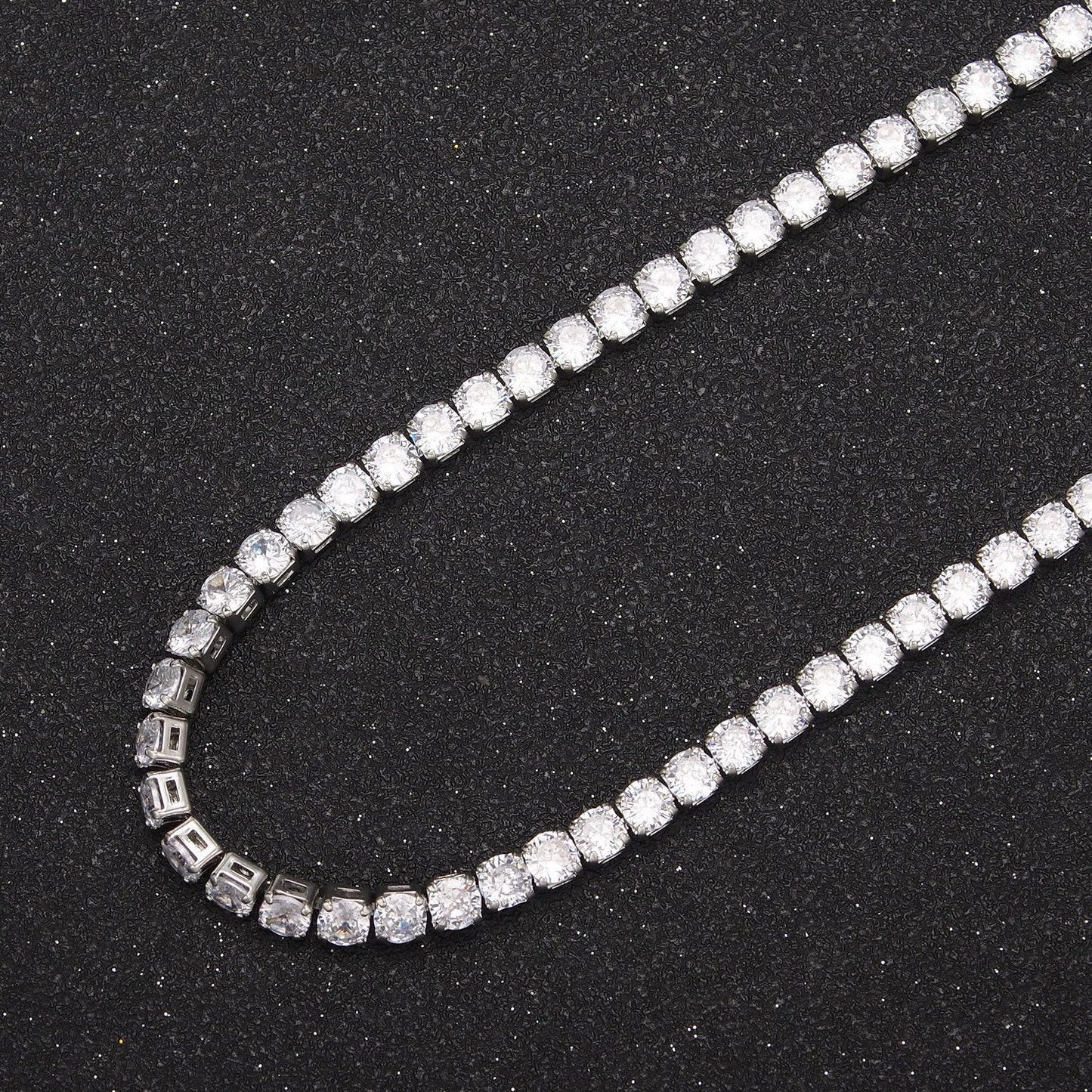 24k gold filled tennis chain, 4mm width cubic zirconia cz, wholesale bulk roll chain for jewelry making, 684